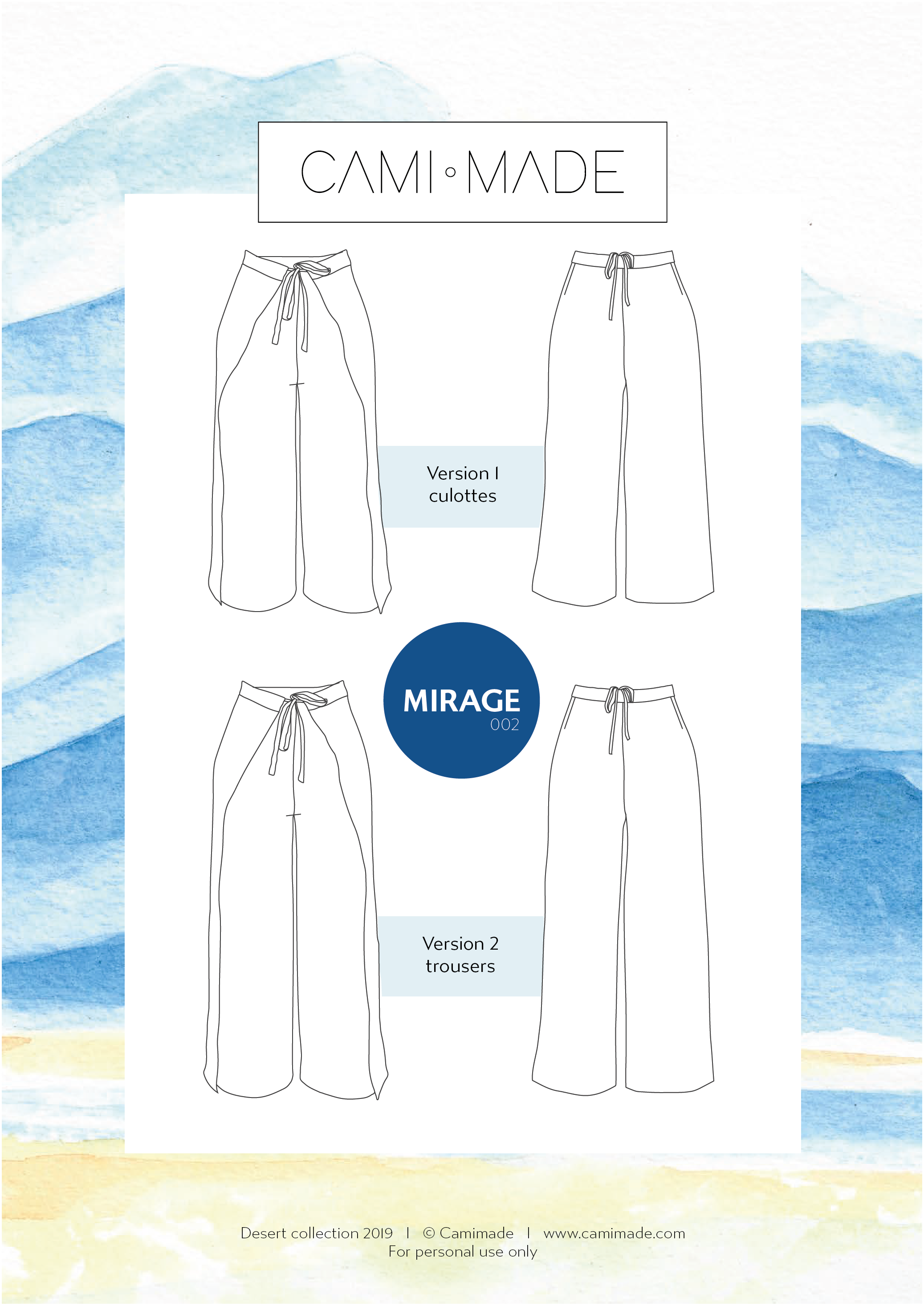 Camimade Mirage Culottes and Trousers