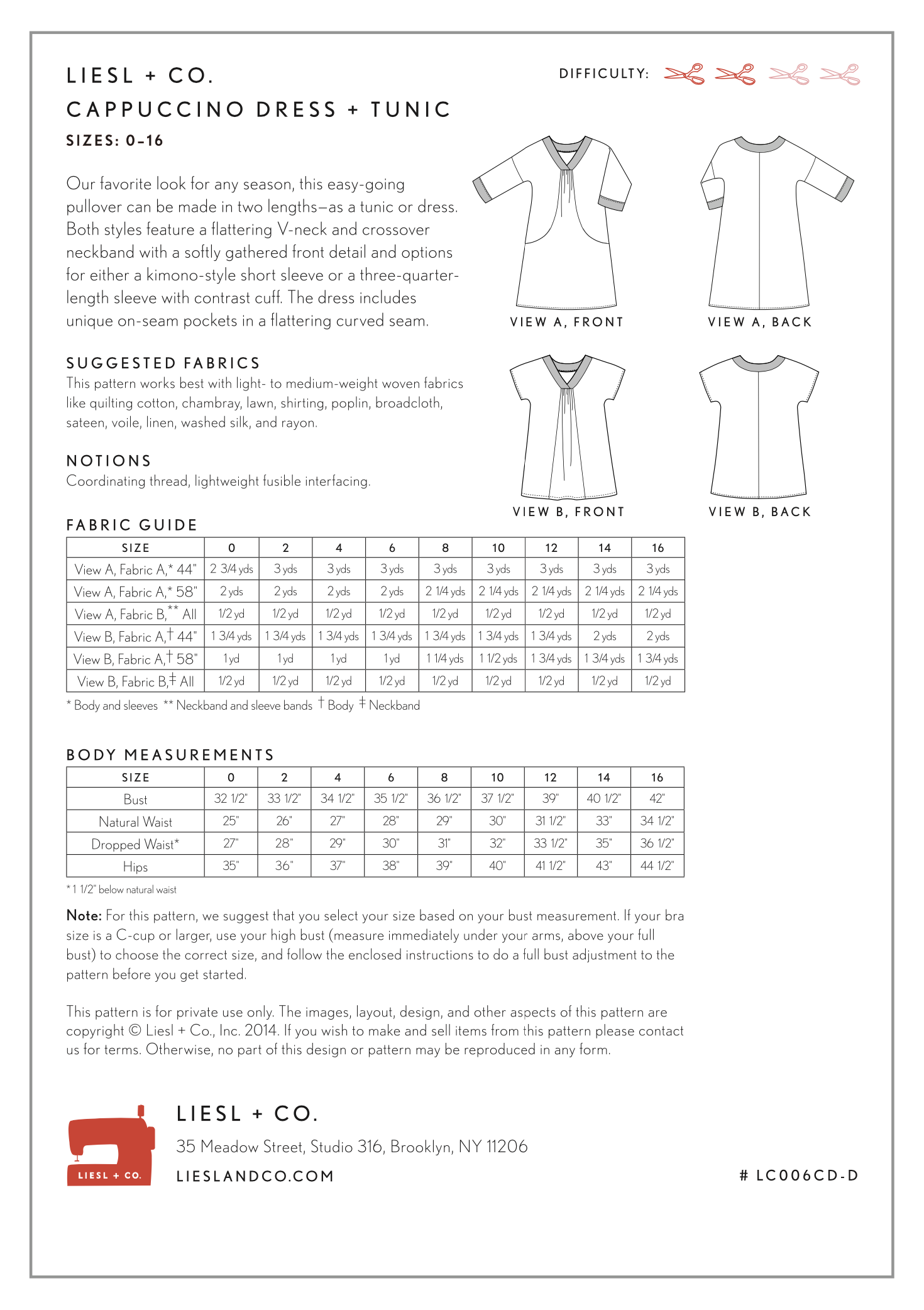 Liesl + Co Cappuccino Dress and Tunic PDF