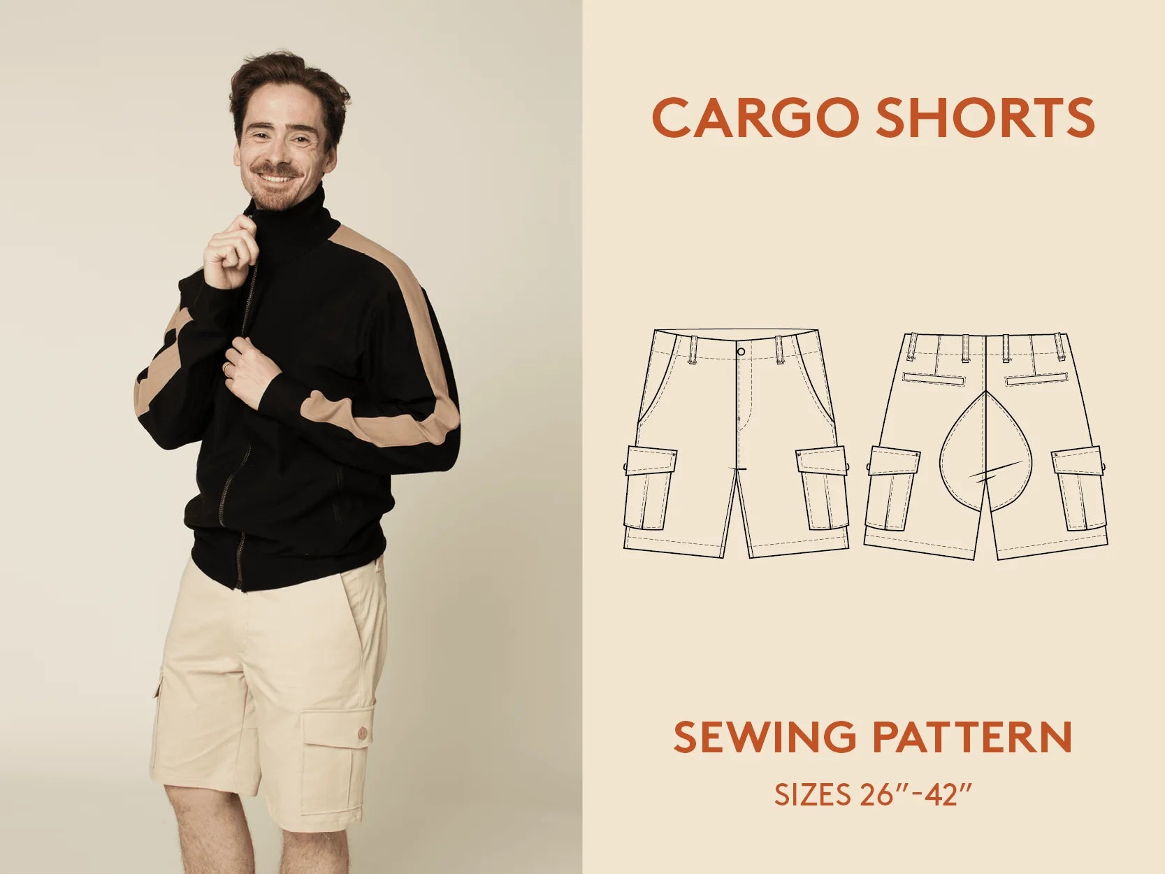 Mens cargo shorts pattern free best sale