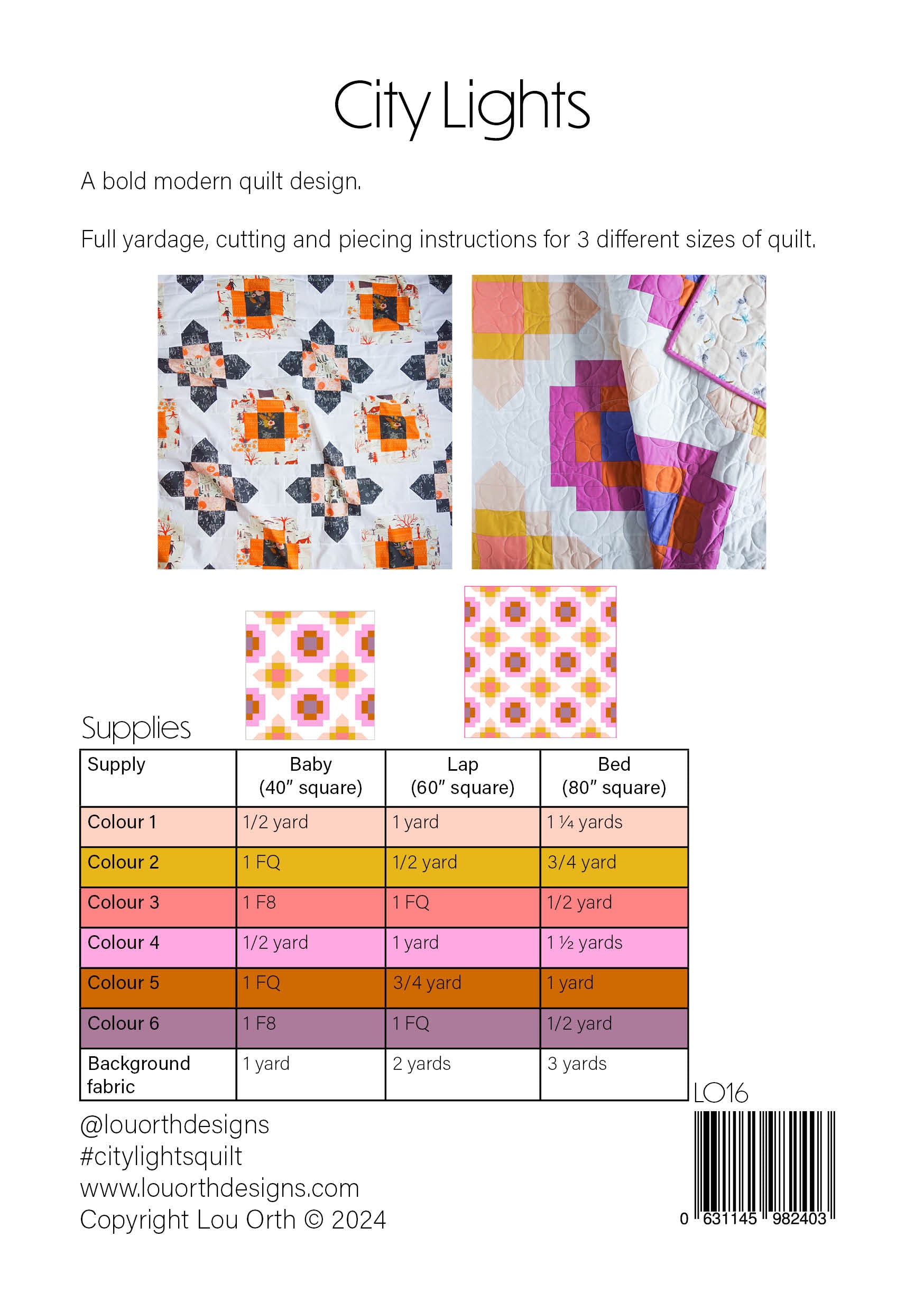 Lou Orth Designs City Lights Quilt PDF