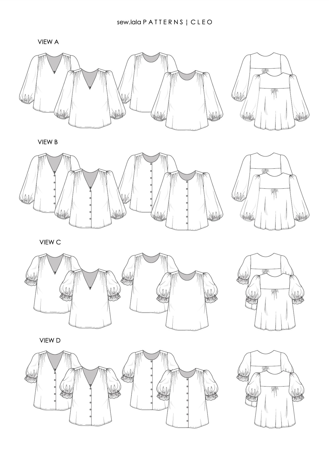 Sew.lala Patterns Cleo Blouse and Top