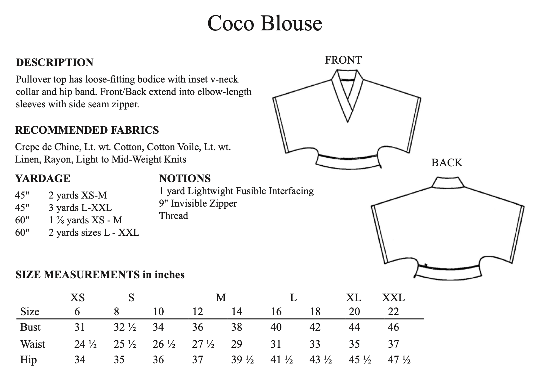 The Sewing Workshop Coco Blouse