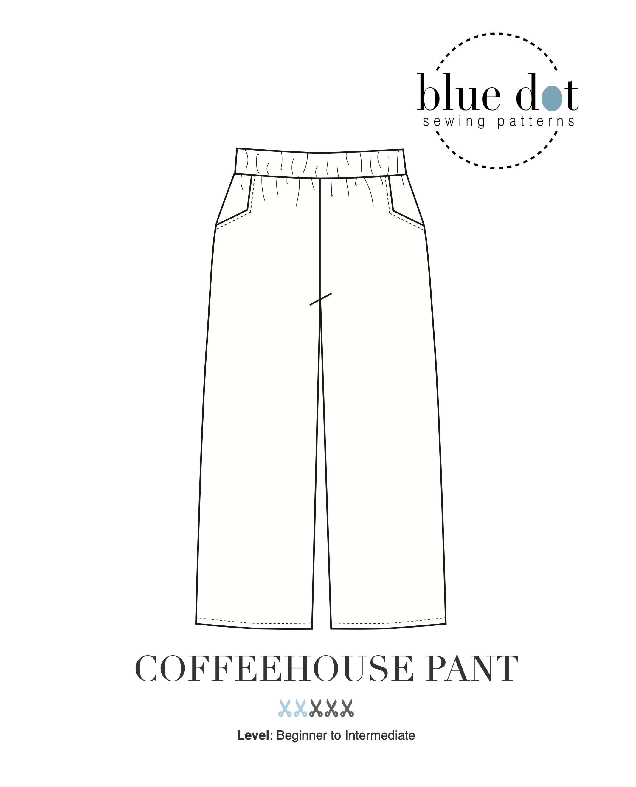 Blue Dot Patterns Coffeehouse Pant
