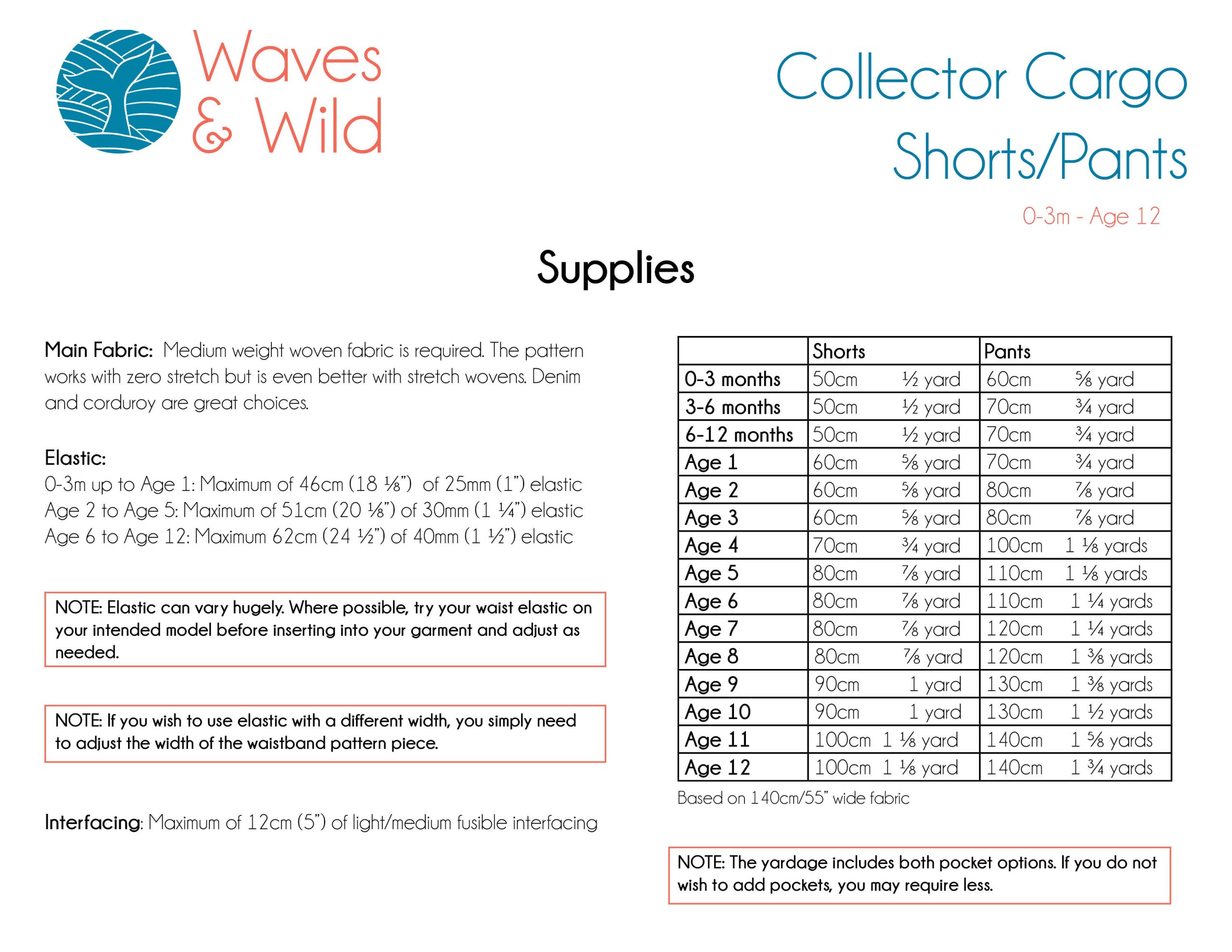 Waves & Wild Baby/Child Collector Cargo Pants/Shorts