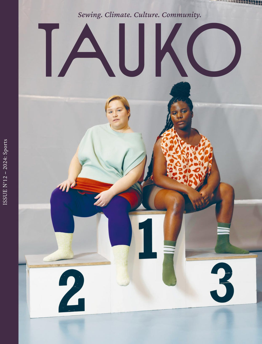 Issue No. 12 of TAUKO Magazine on The Fold Line. Focusing on the theme of sport, it includes nine athleisure sewing patterns.