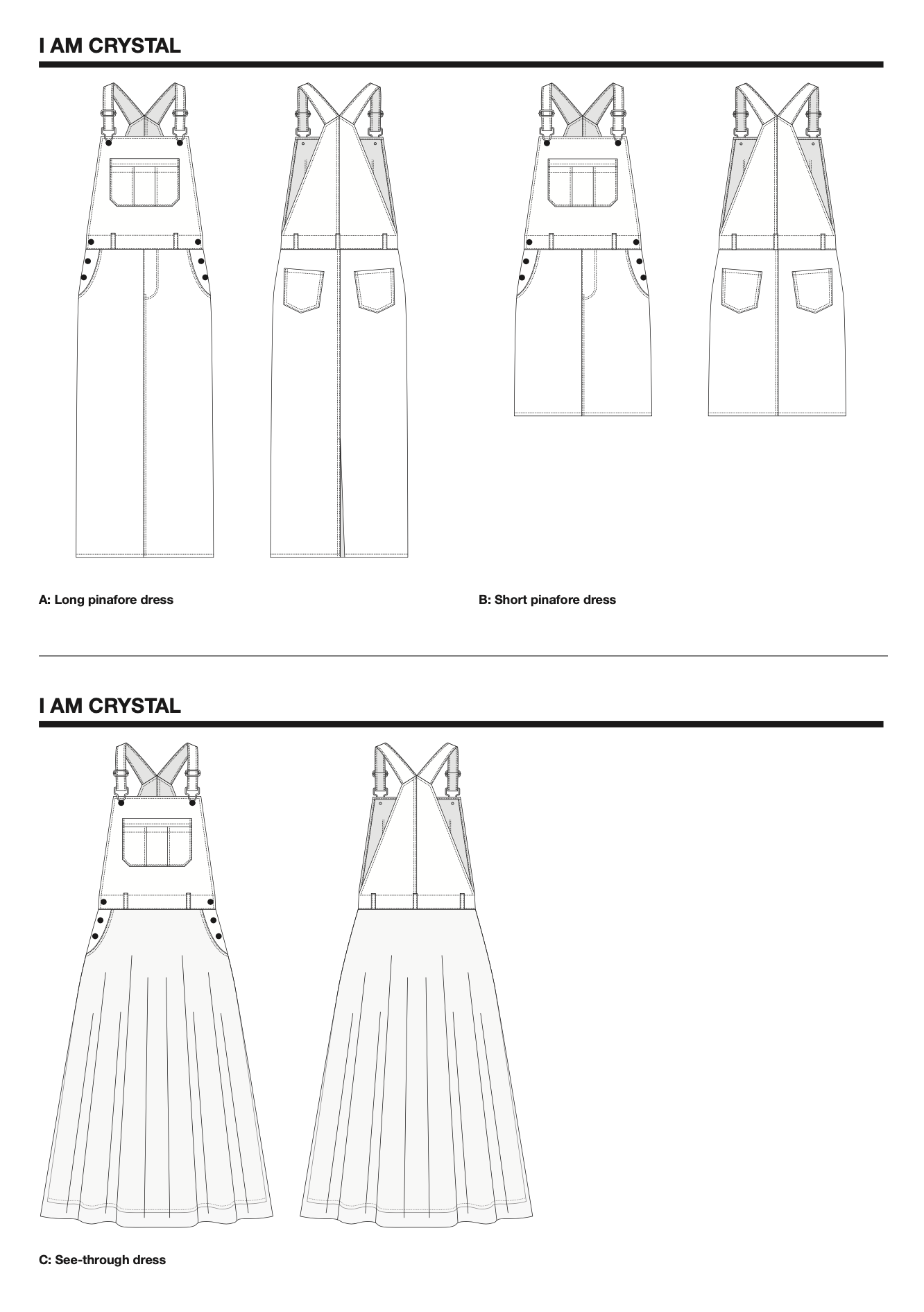 I AM Patterns Crystal Dungaree Dress