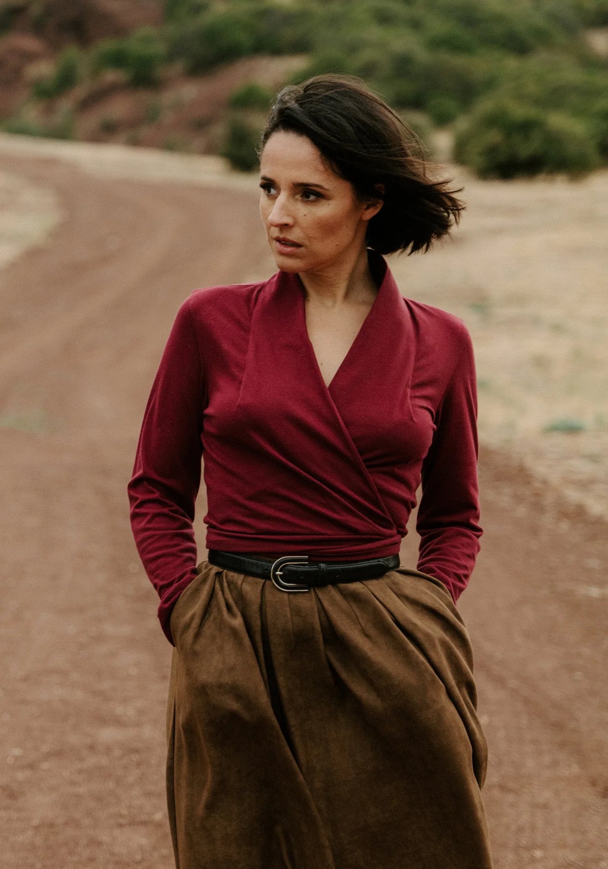 Maison Fauve Cursive Wrap Top