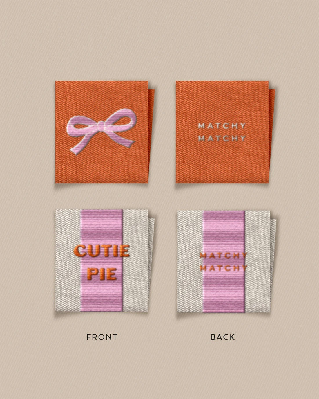 Matchy Matchy 'Cutie Pie Bow Square' Labels