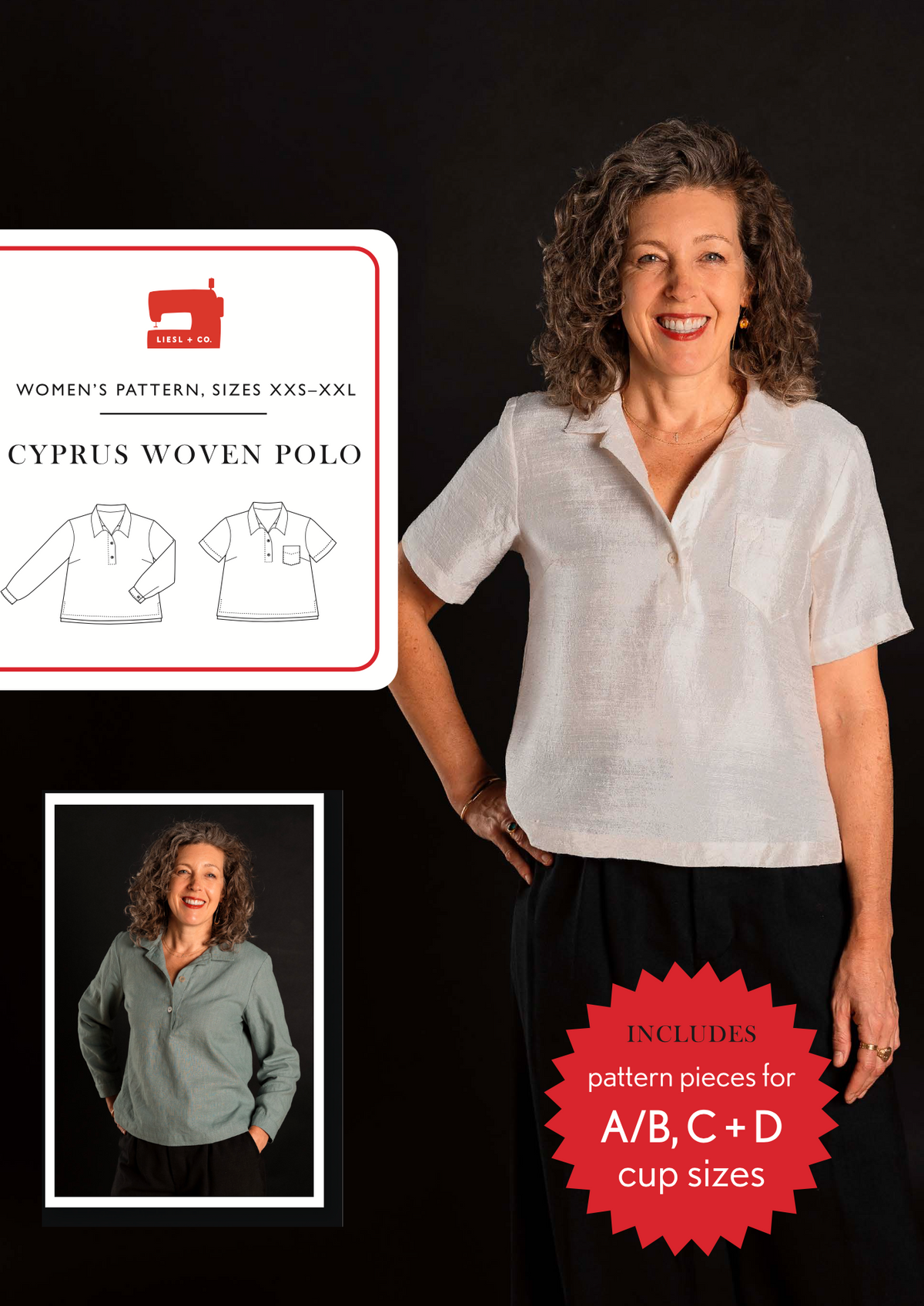 Liesl + Co Cyprus Woven Polo