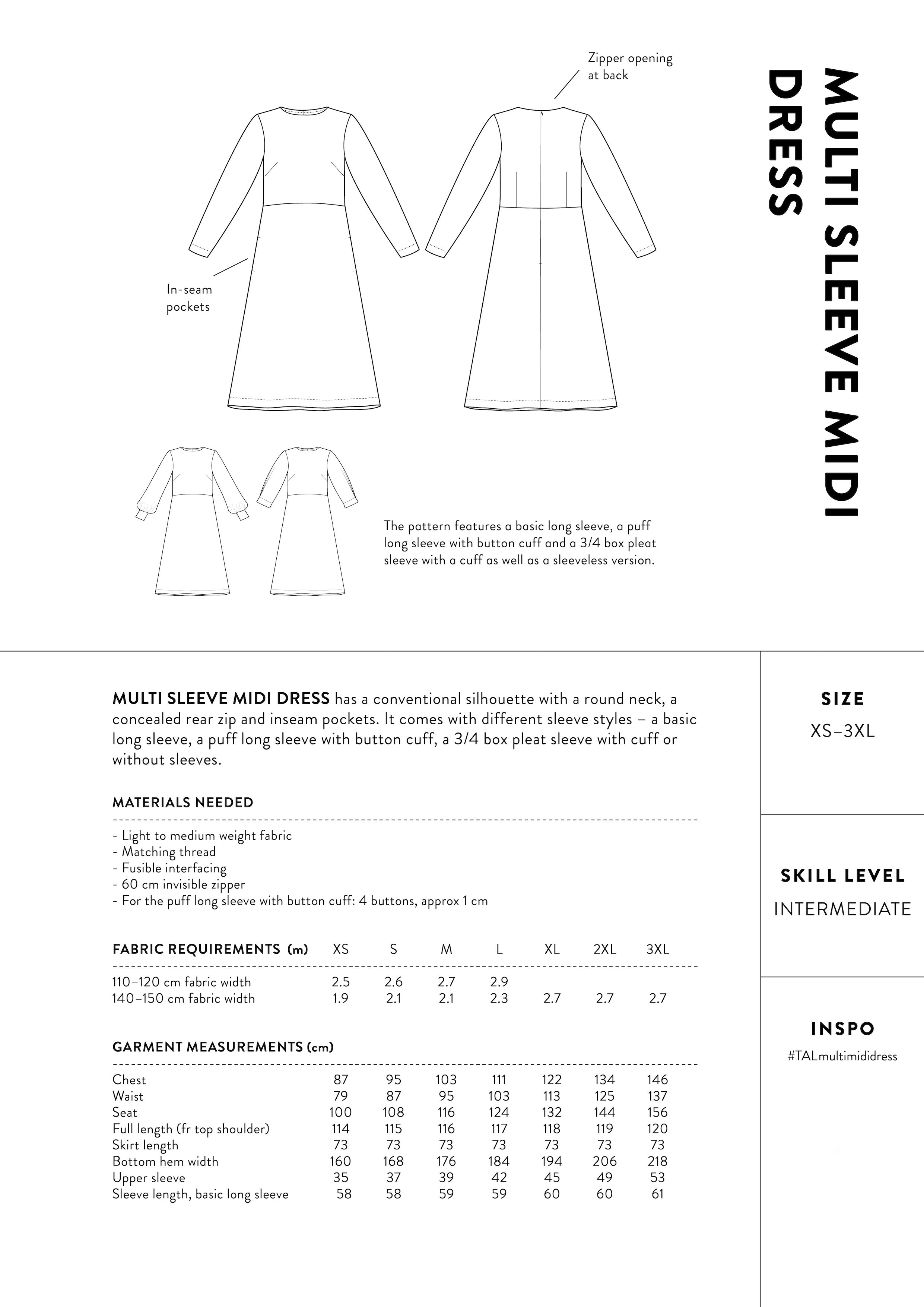 The Assembly Line Multi Sleeve Midi Dress