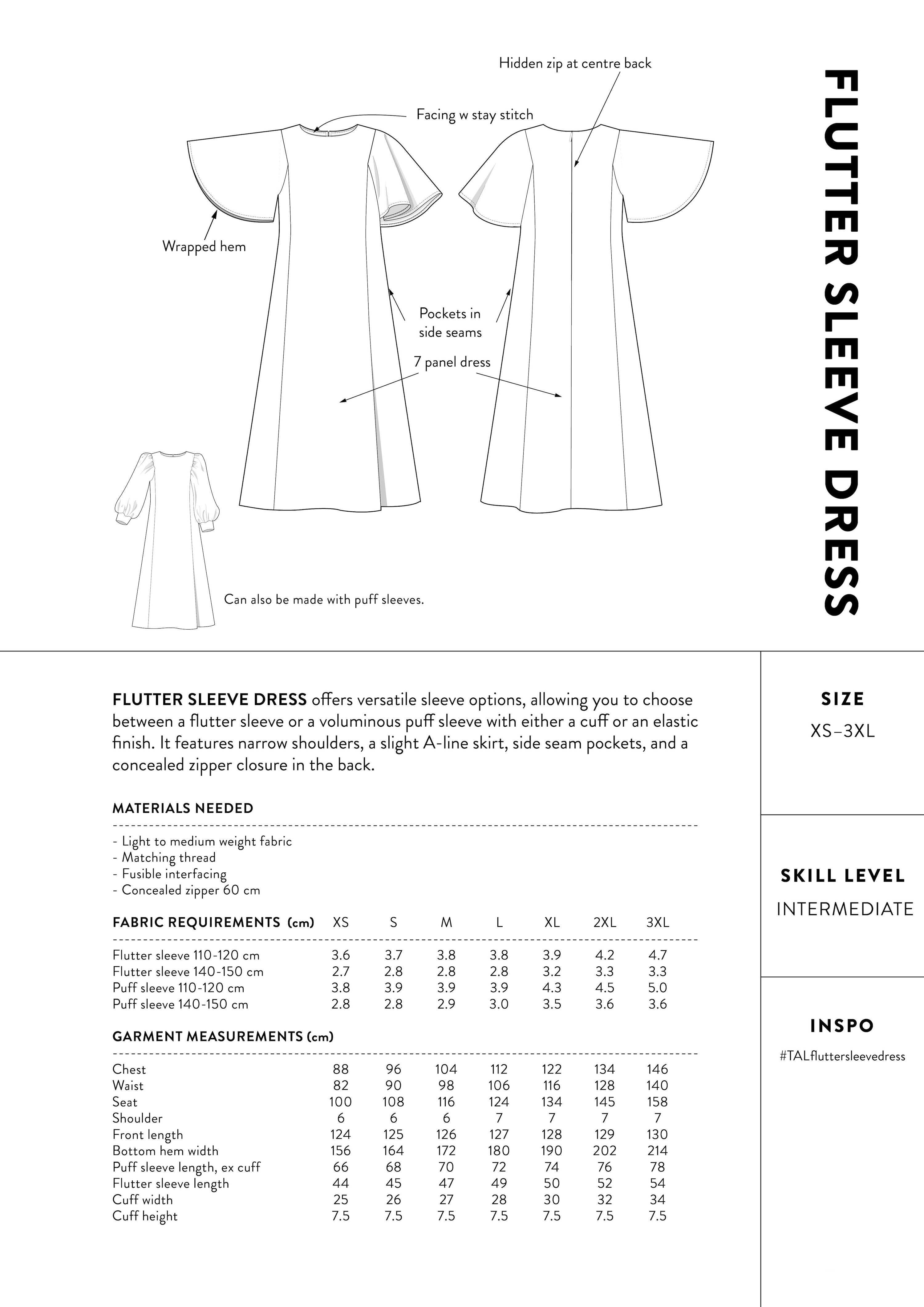 The Assembly Line Flutter Sleeve Dress