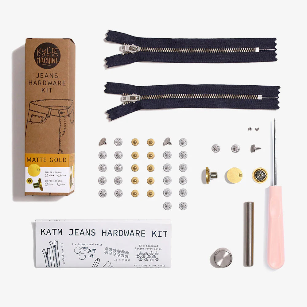 Kylie & The Machine Jeans Hardware Kit with 15 cm Zippers