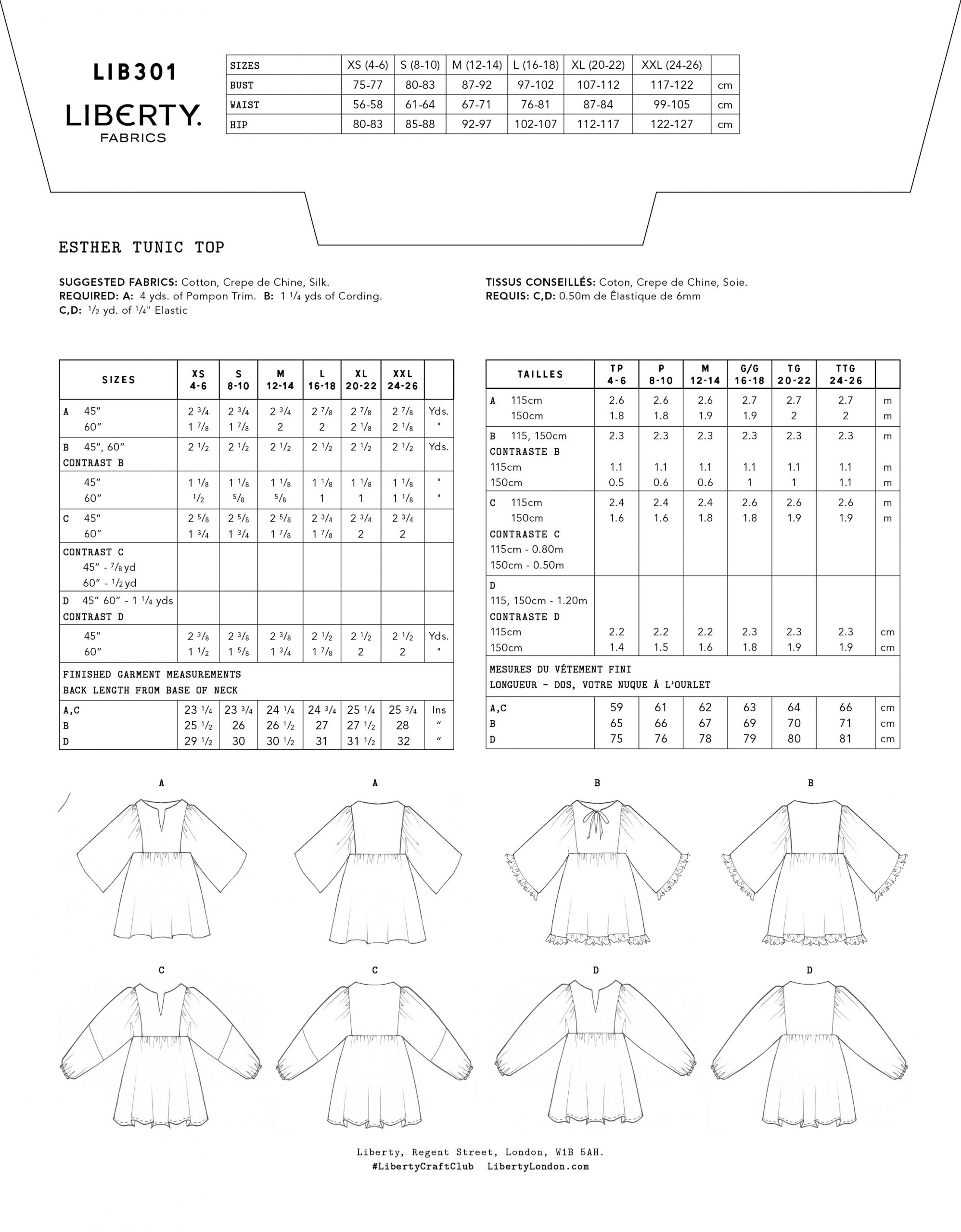 Liberty Sewing Patterns Esther Tunic Top