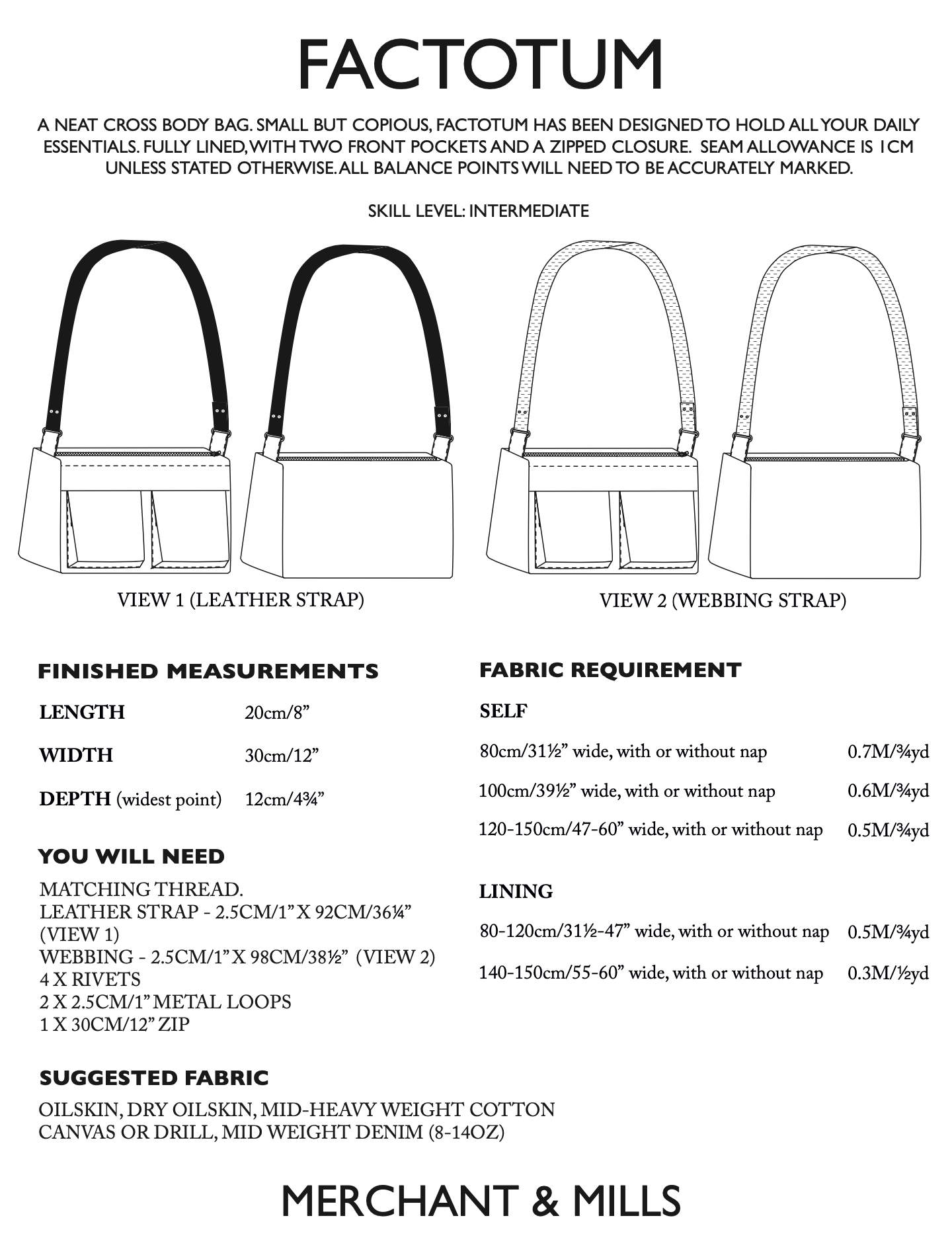 Merchant & Mills Factotum Bag