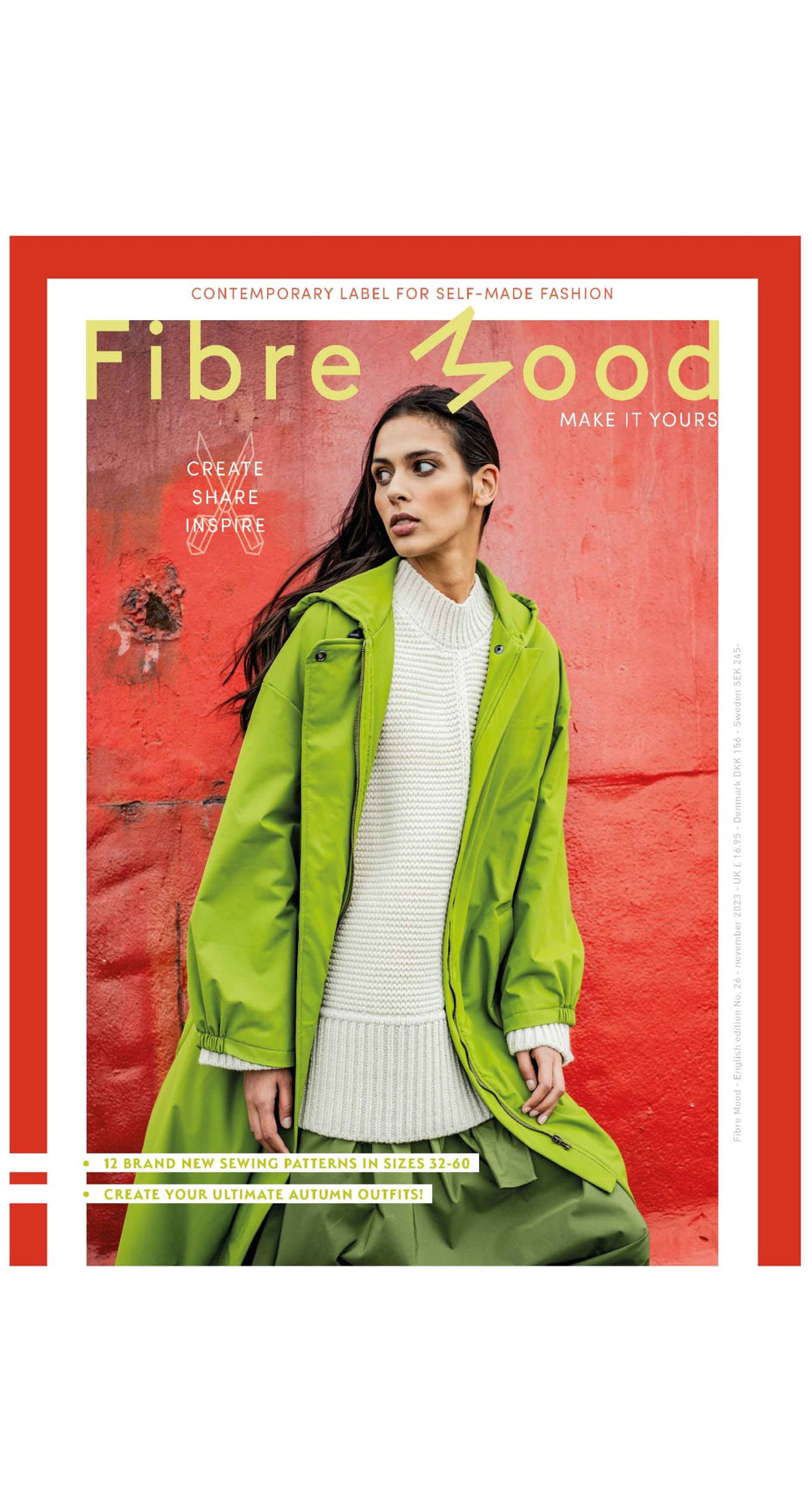 A sewing pattern magazine from Fibre Mood on The Fold Line. A magazine with 12 patterns and many style variations for autumn/winter, including dresses, blouses and tops, trousers, a skirt, cardigan, jacket and jumpsuit for women.