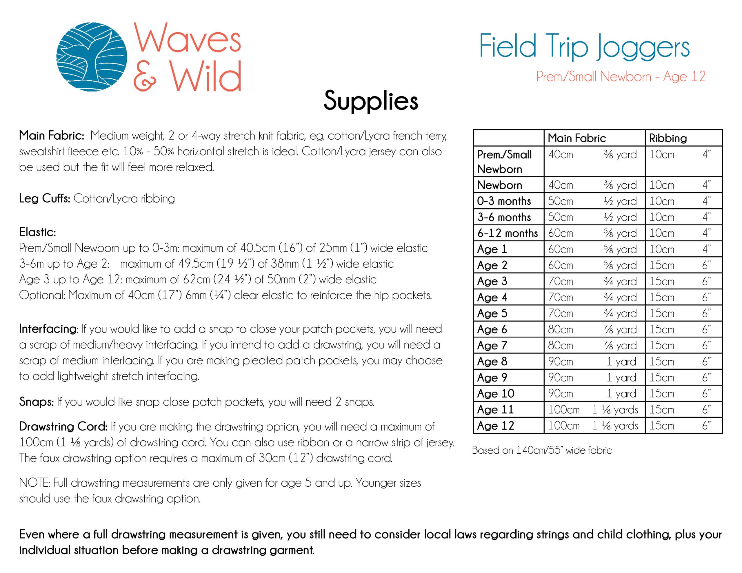 Waves & Wild Baby/Child Field Trip Joggers