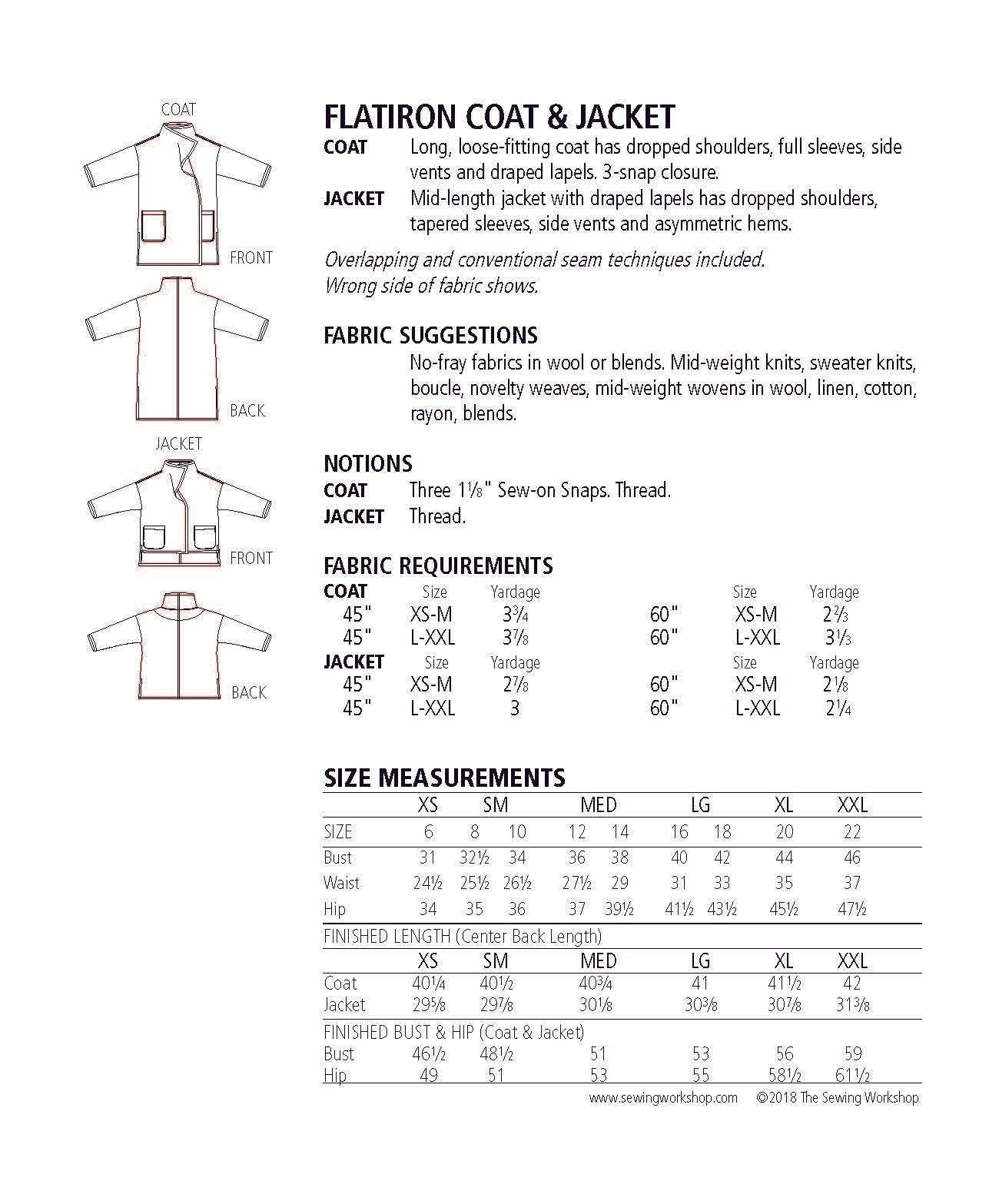 The Sewing Workshop Flatiron Coat and Jacket