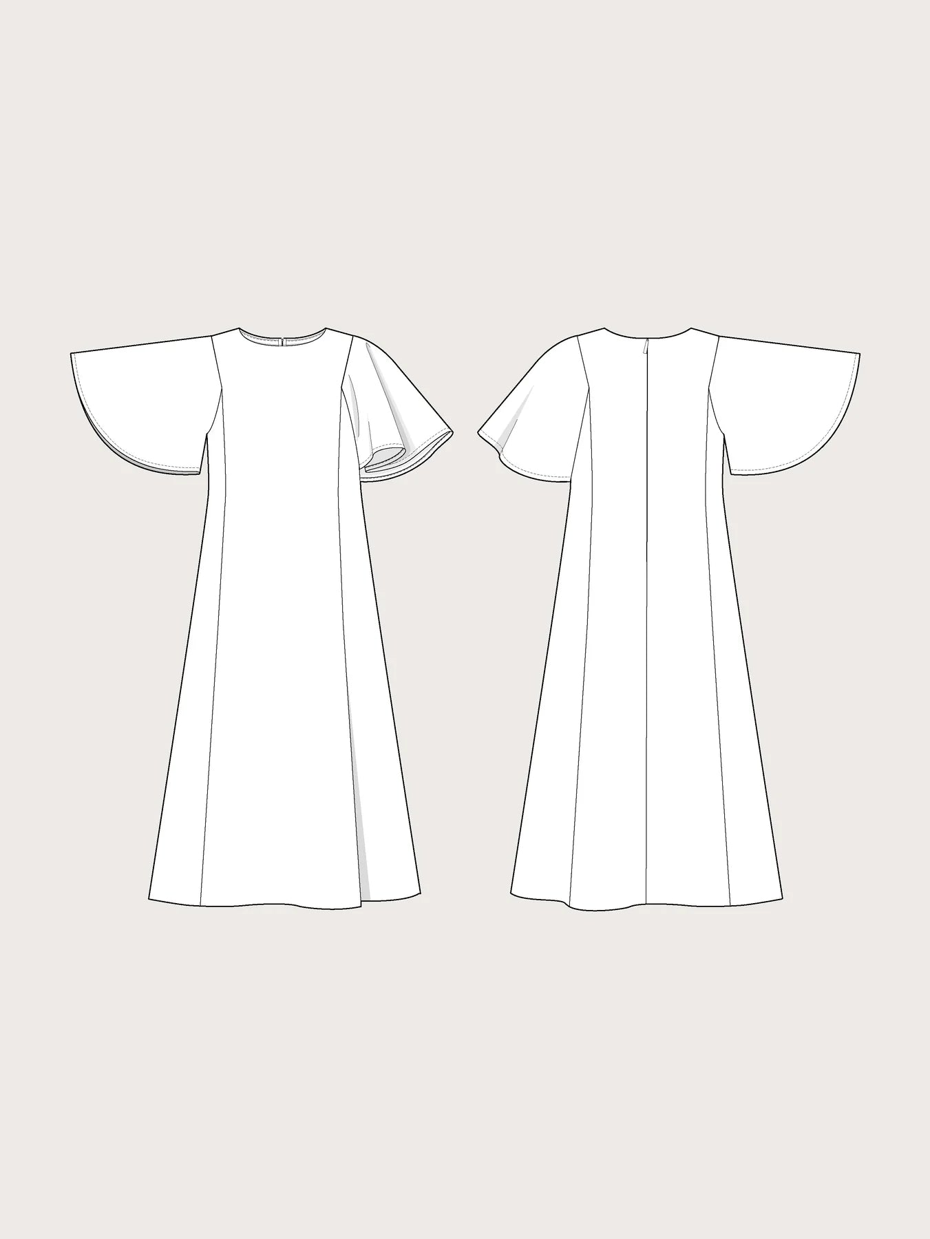 The Assembly Line Flutter Sleeve Dress