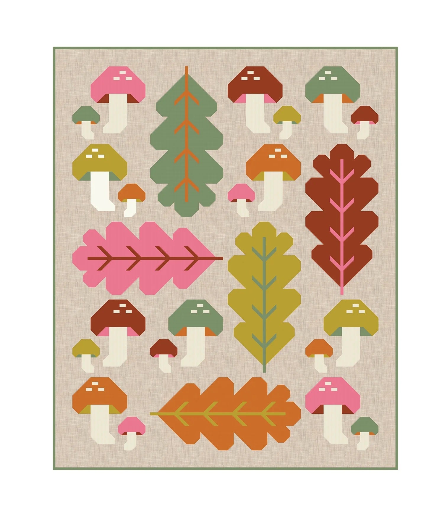 Pen and Paper Patterns Forest Fungi Quilt