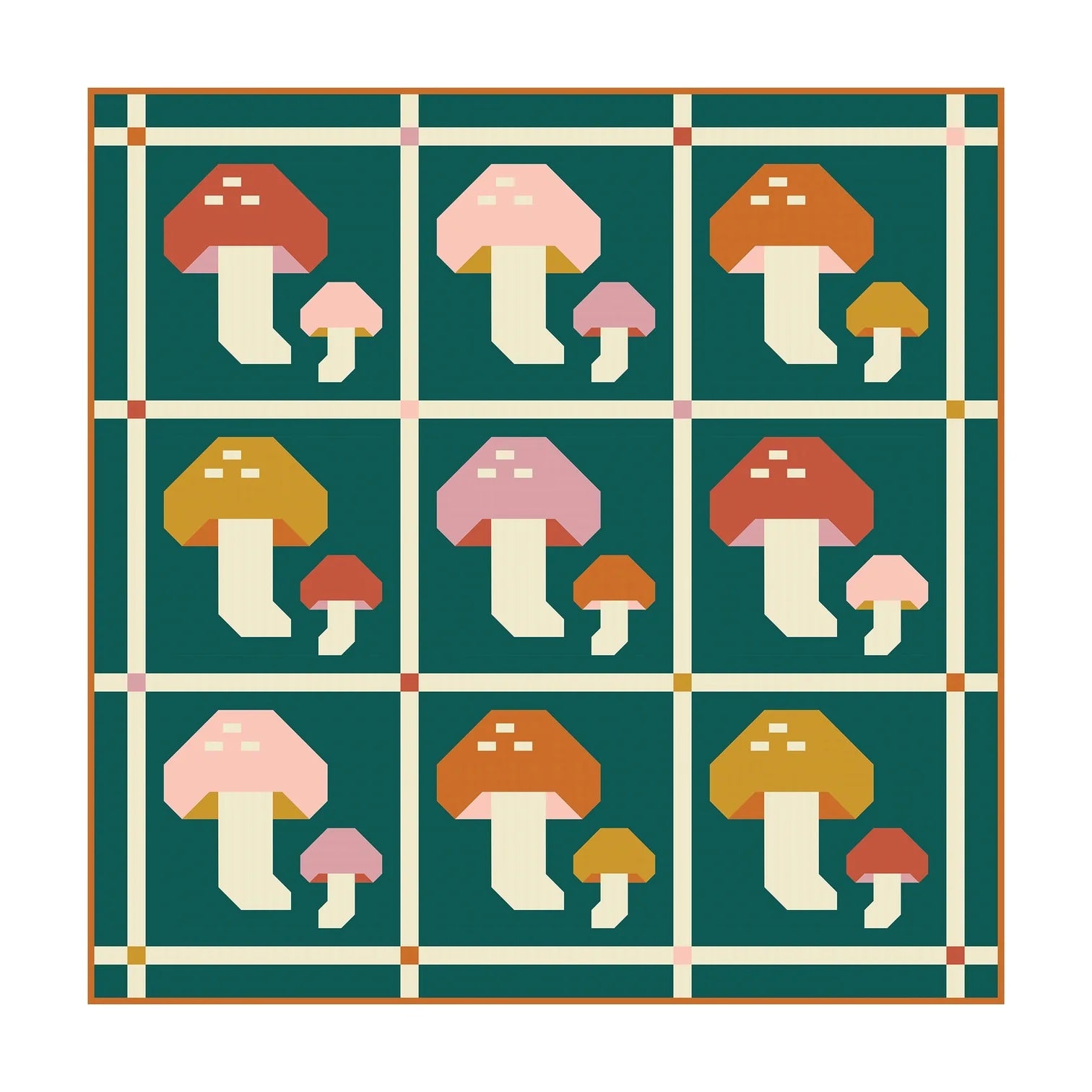 Pen and Paper Patterns Forest Fungi Quilt