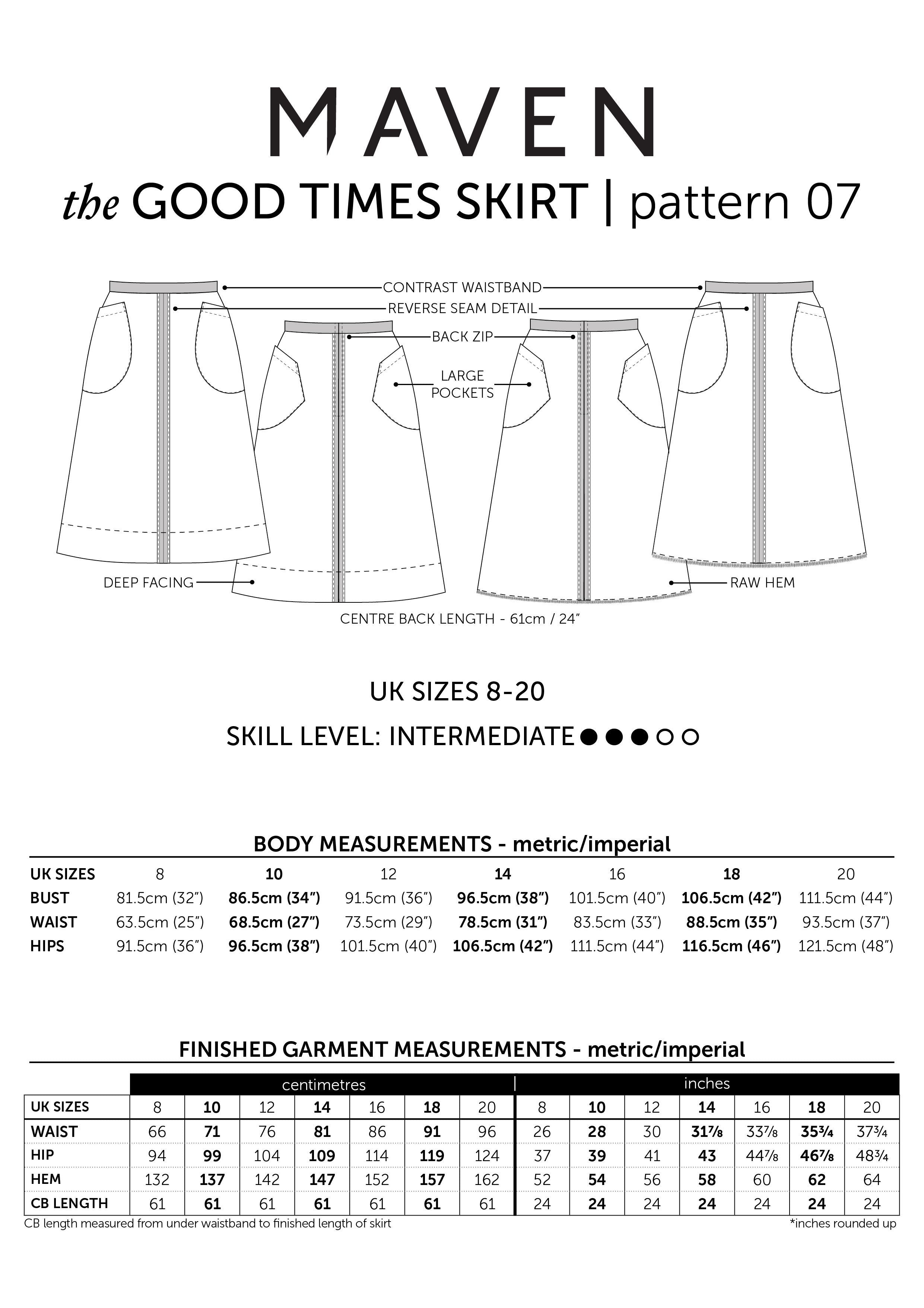 Maven Patterns Good Times Skirt