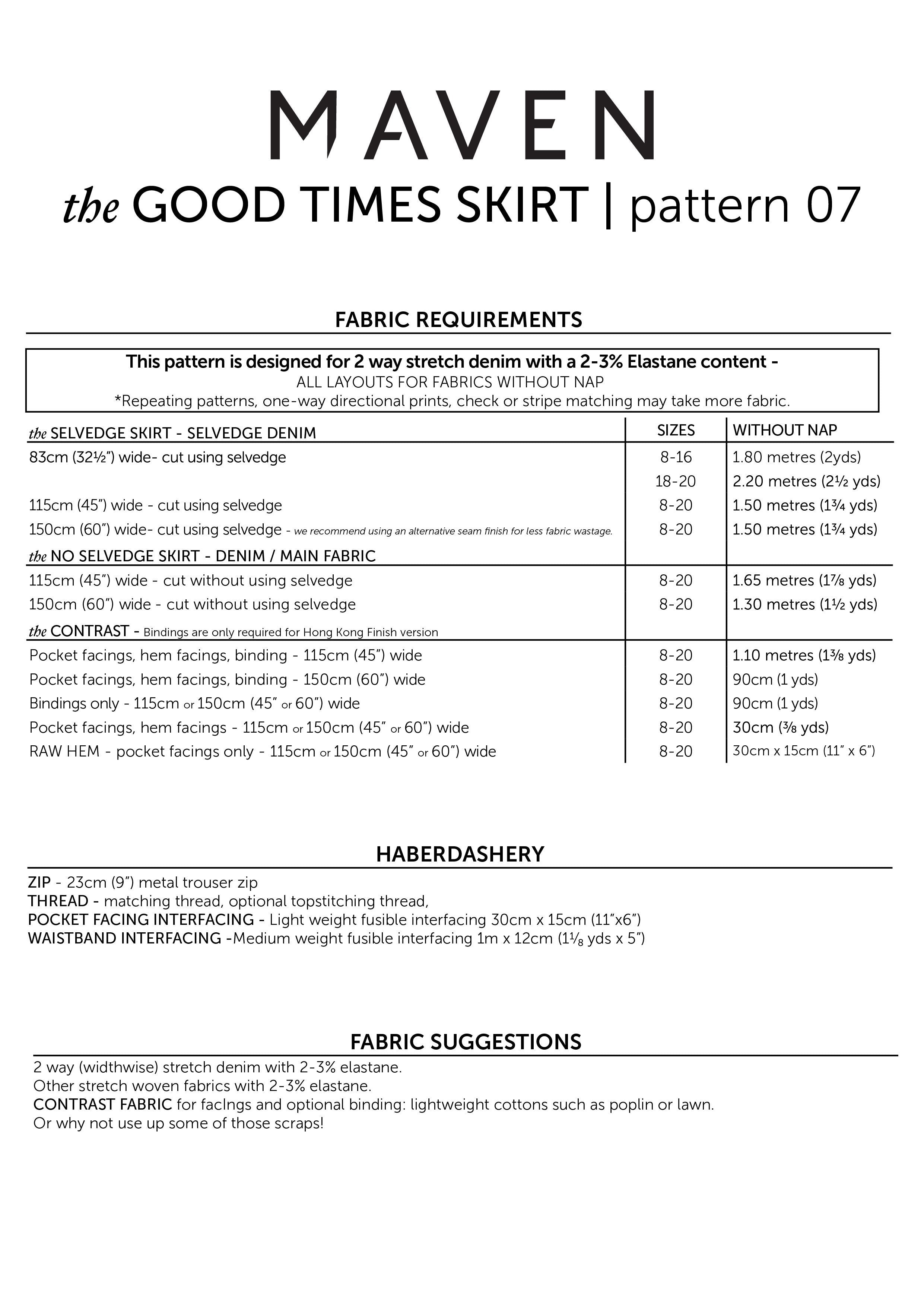 Maven Patterns Good Times Skirt