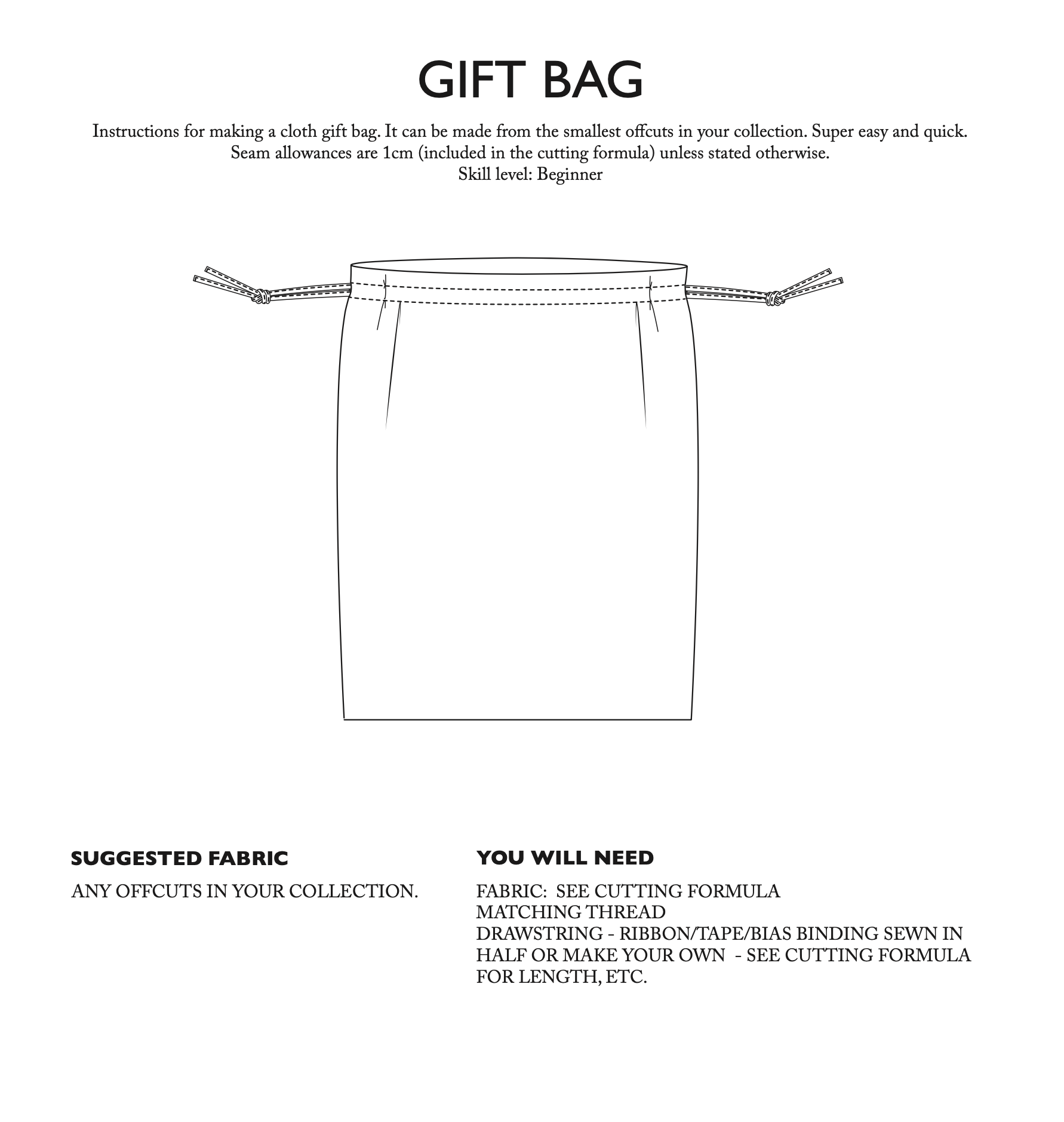 Merchant & Mills Gift Bag PDF (free)