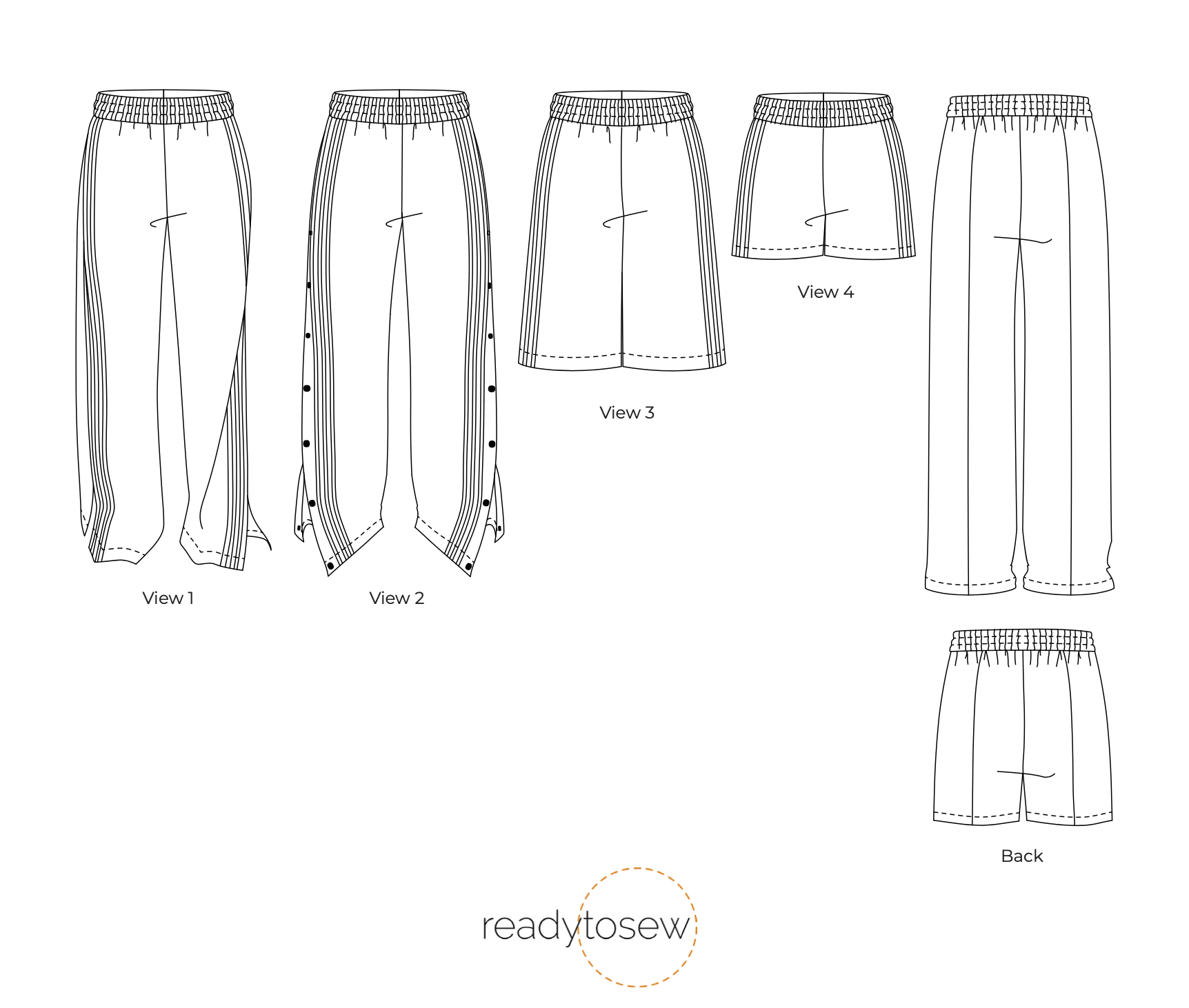 Ready to Sew Hadid Couture Track Pants/Shorts