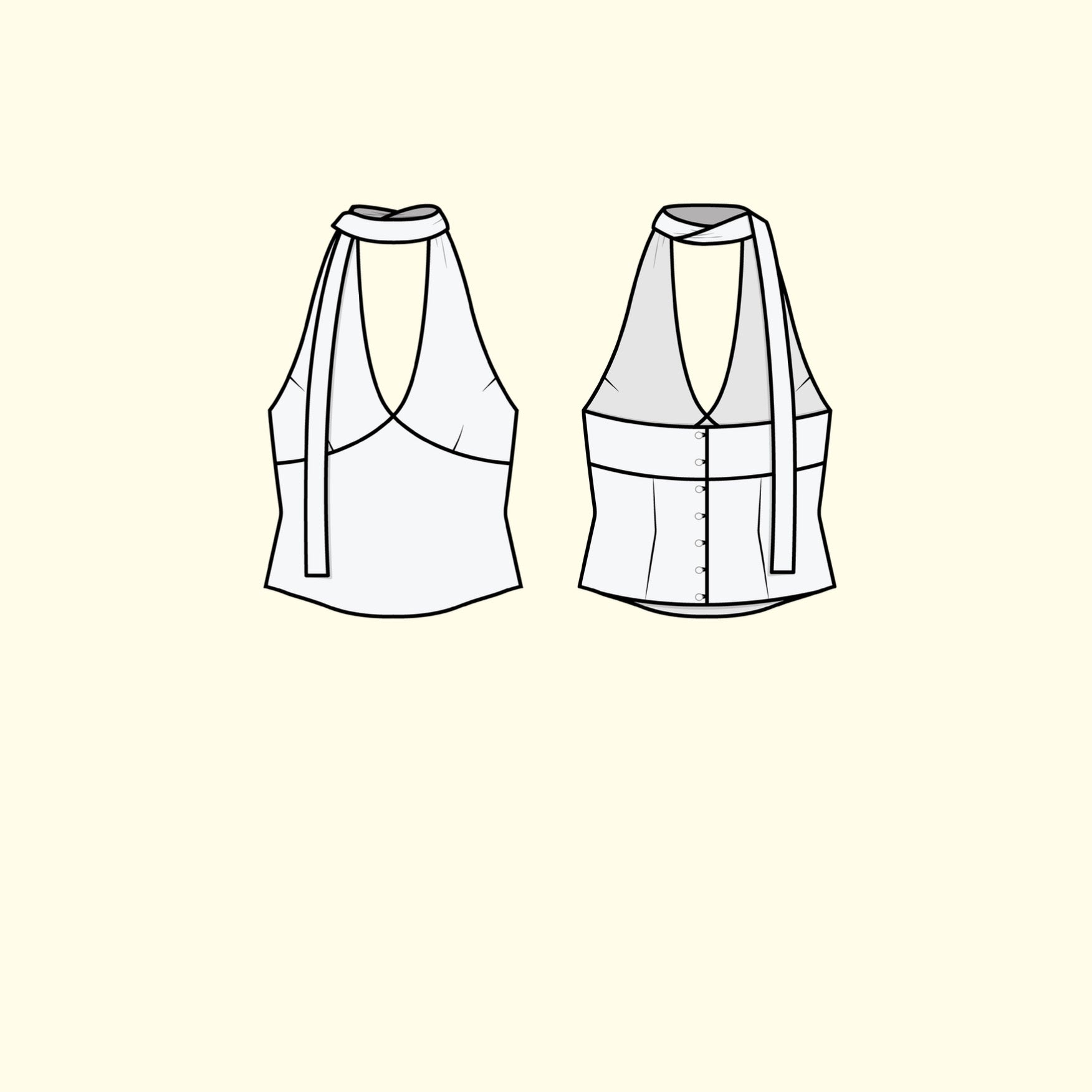 Puff and Pencil Halter Top