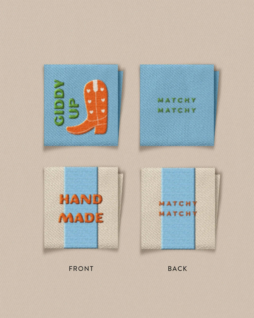 Matchy Matchy 'Hand Made Cowboy Boot Square' Labels