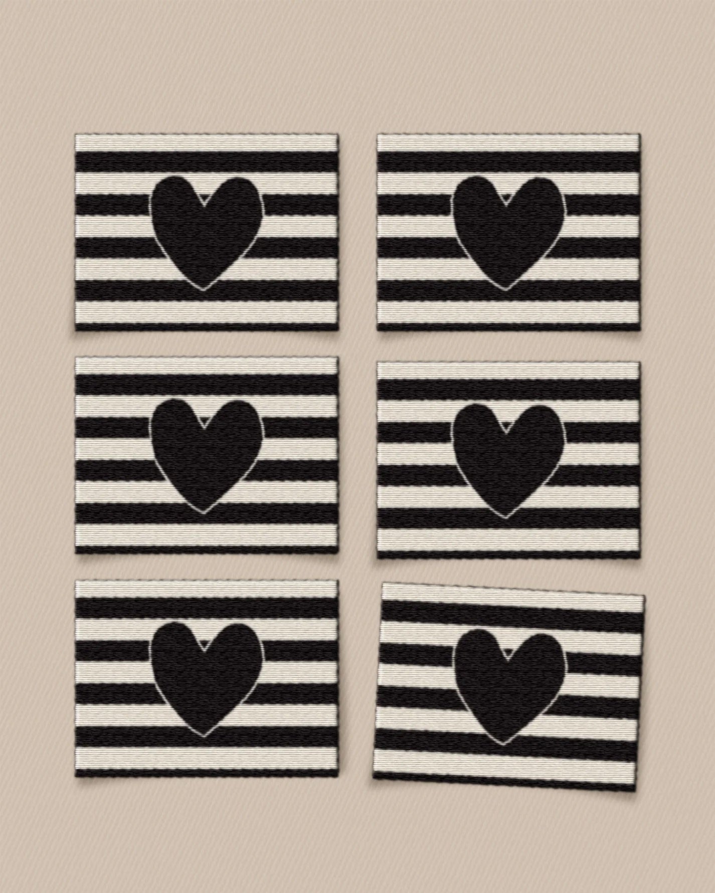 Matchy Matchy 'Black Heart Large' Labels