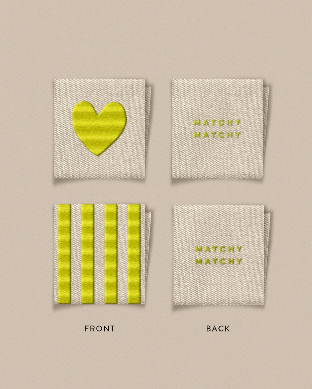 Matchy Matchy 'Citron Heart and Stripe Square' Labels