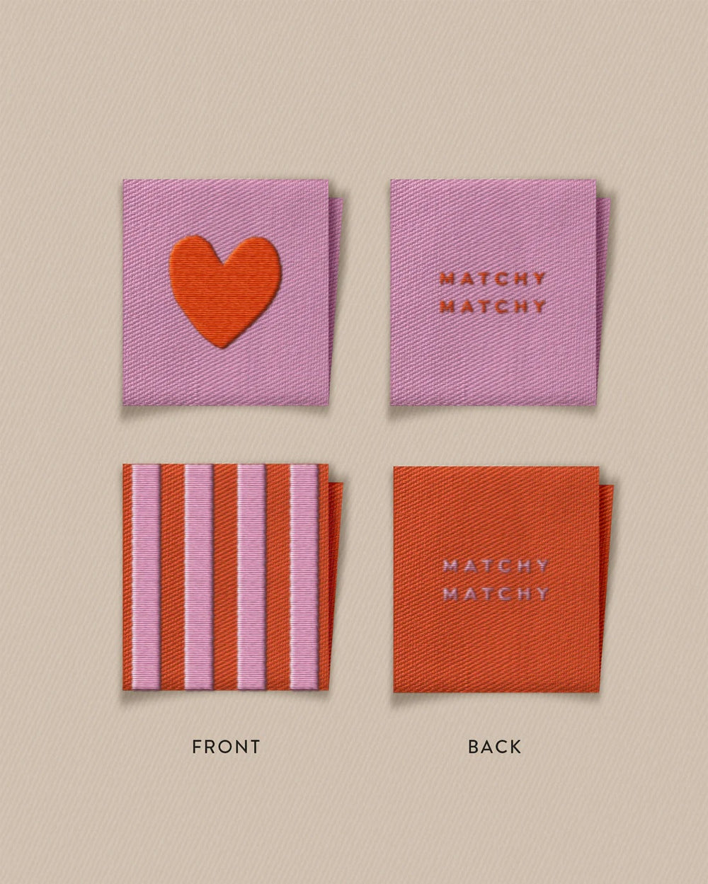 Matchy Matchy 'Red Heart and Stripe Square' Labels