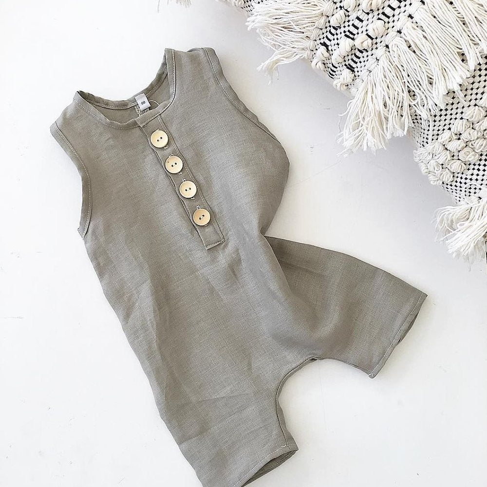 Elemeno Patterns Baby/Child Henley Romper