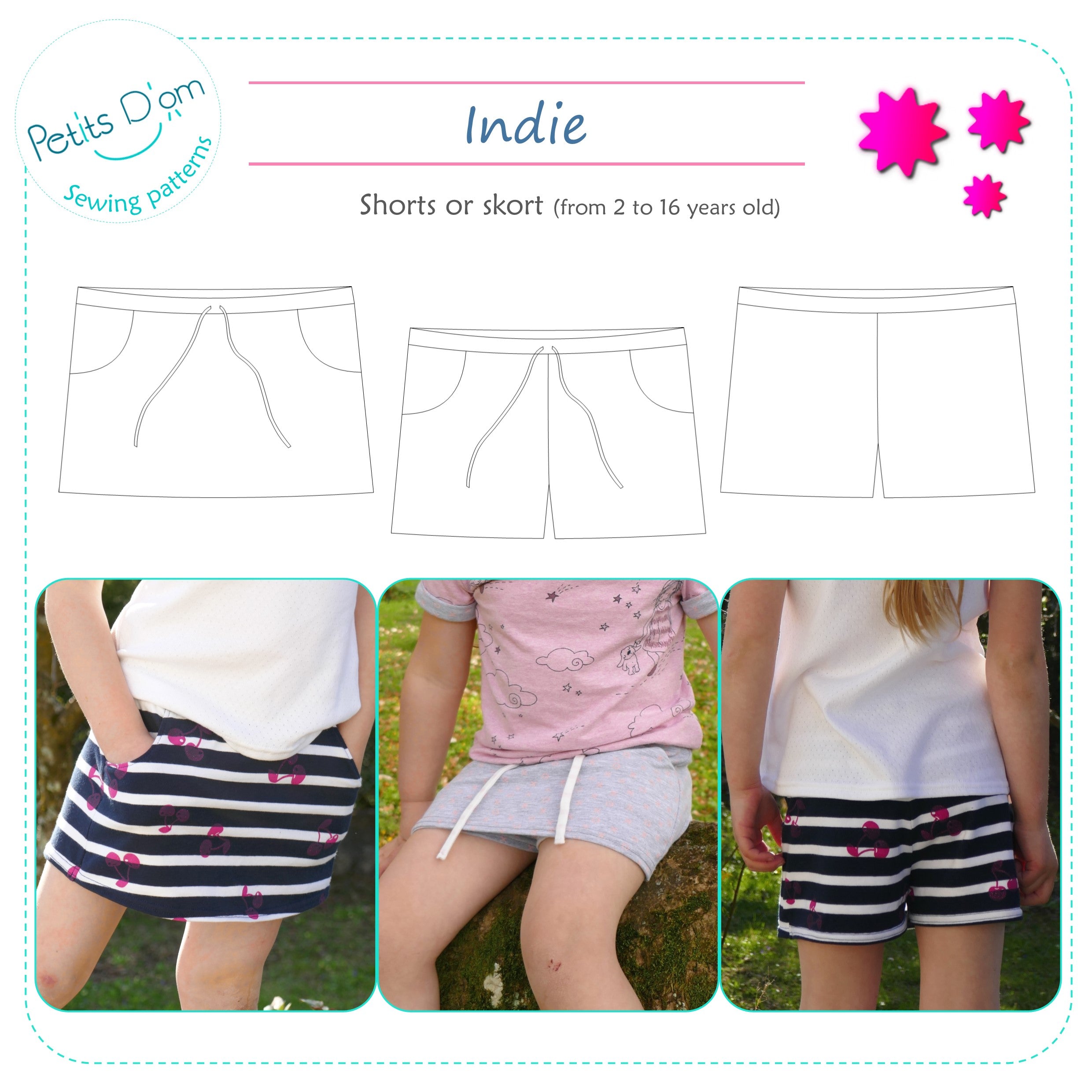 Petits D'om Child/Teen Indie Shorts or Skort