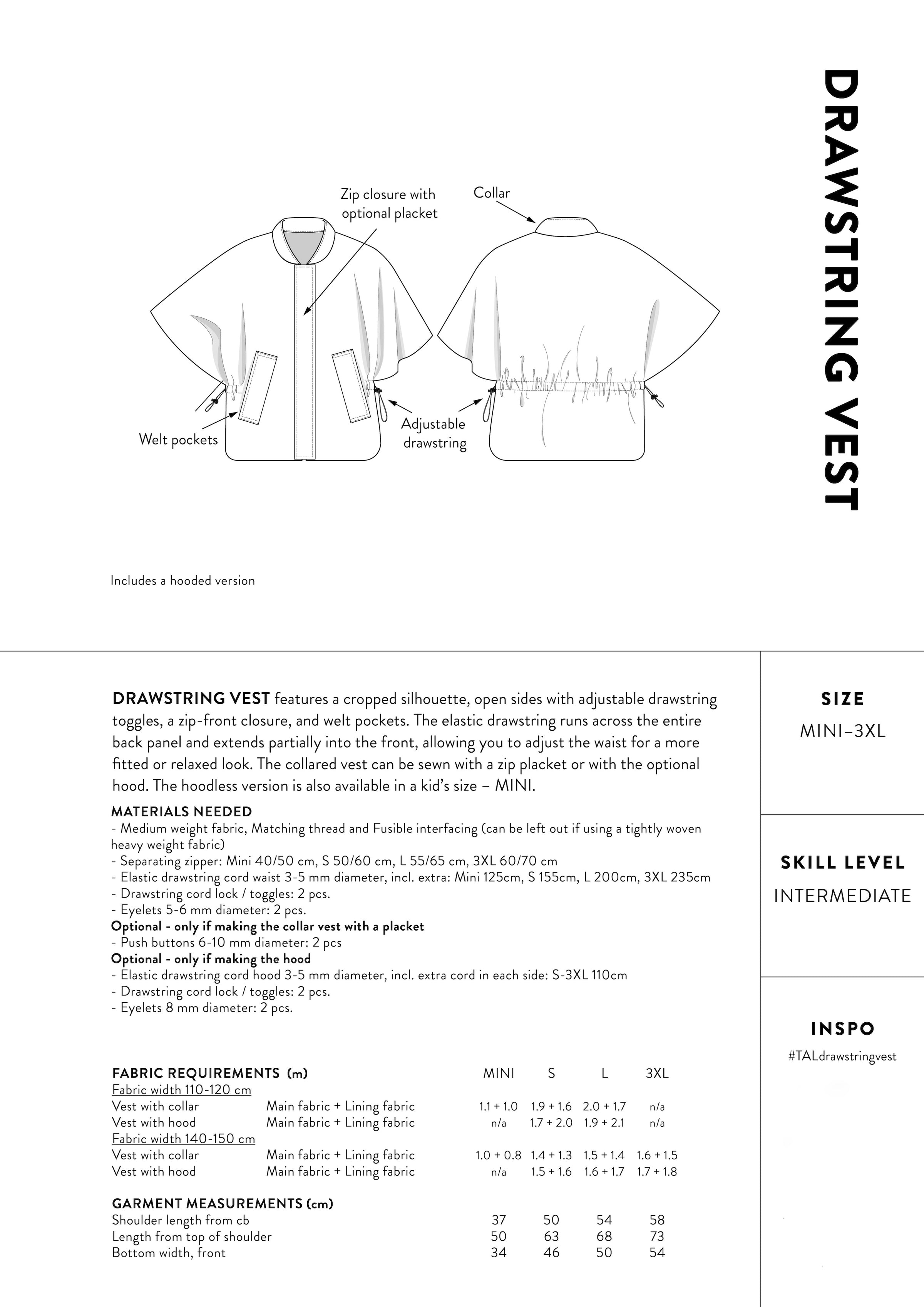 The Assembly Line Drawstring Vest – The Fold Line