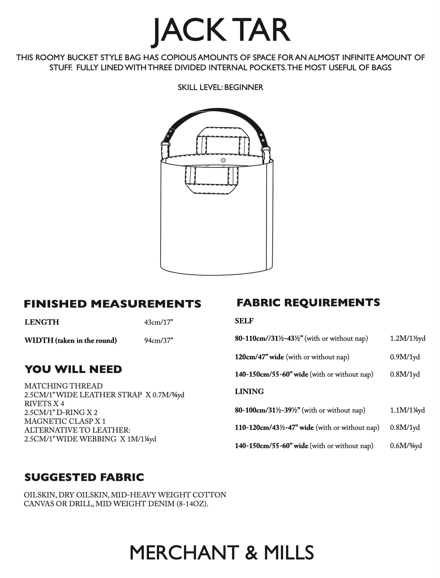 Merchant & Mills Jack Tar Bag – The Fold Line