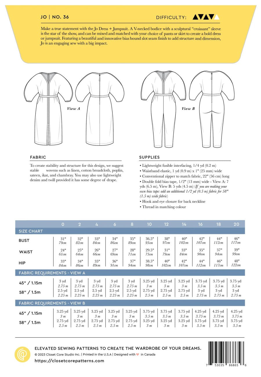 Closet Core Patterns Jo Dress and Jumpsuit