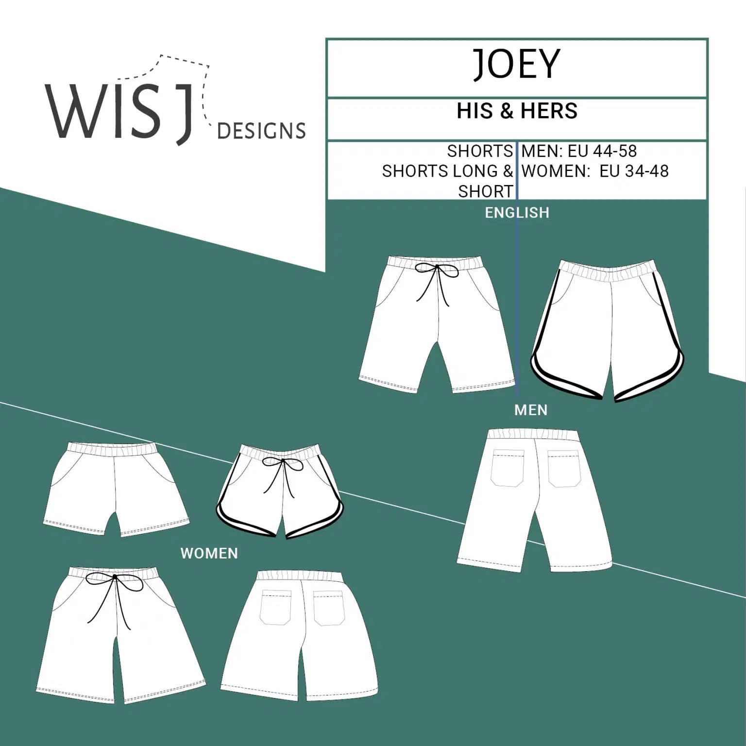 WISJ Designs Men's and Women's Joey Shorts