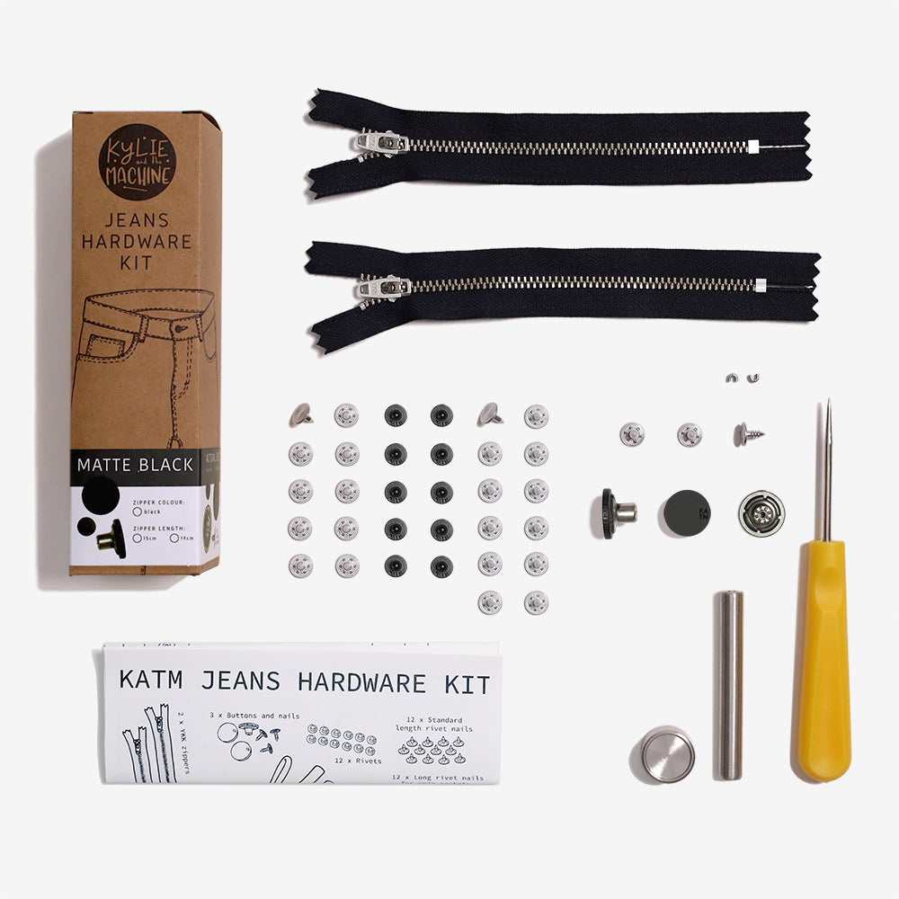 Kylie & The Machine Jeans Hardware Kit with 15 cm Zippers