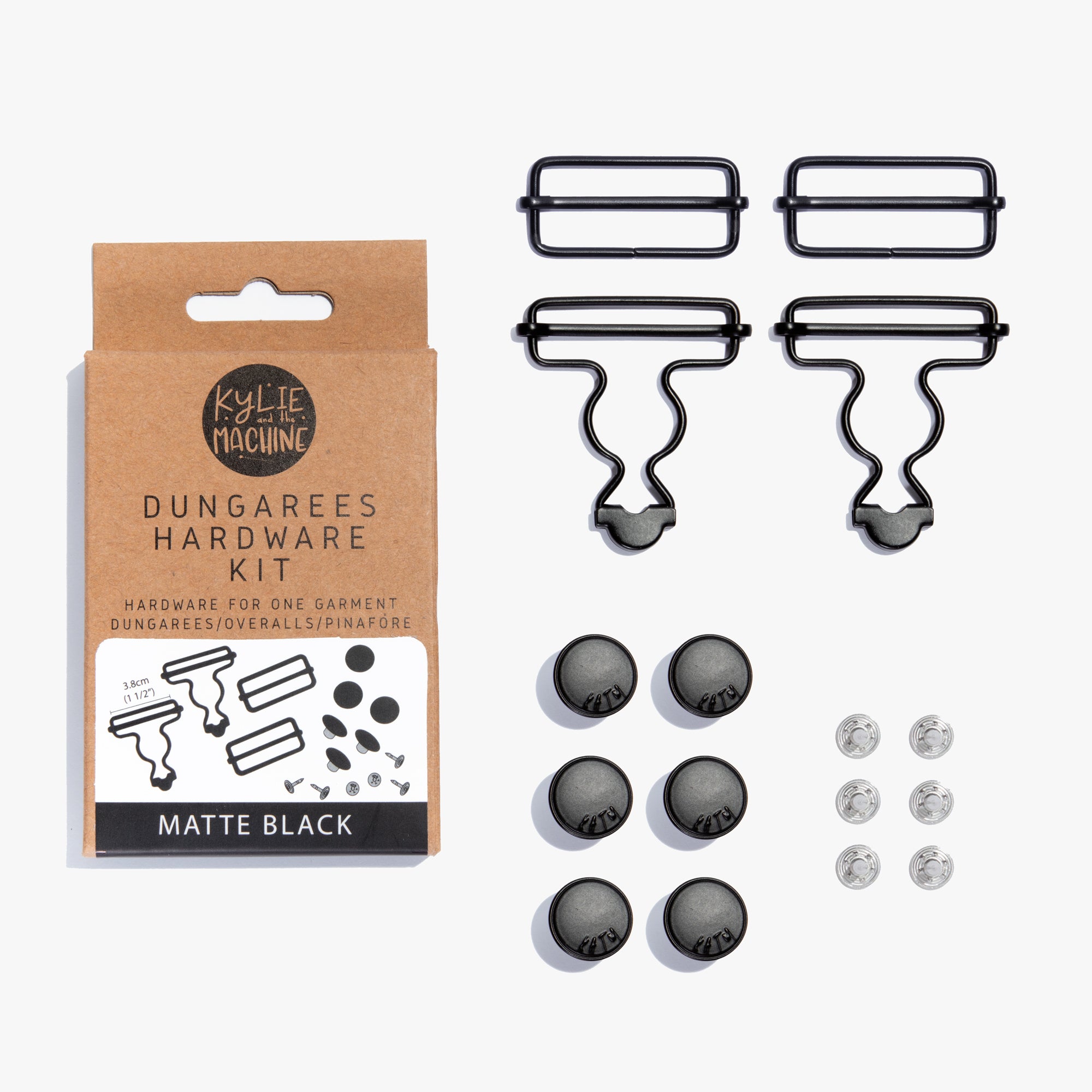Dungarees / Overall Hardware Kit - Matte Black - Kylie And The Machine Dungarees / Overall Hardware Kit - Matte Black - Kylie And The Machine