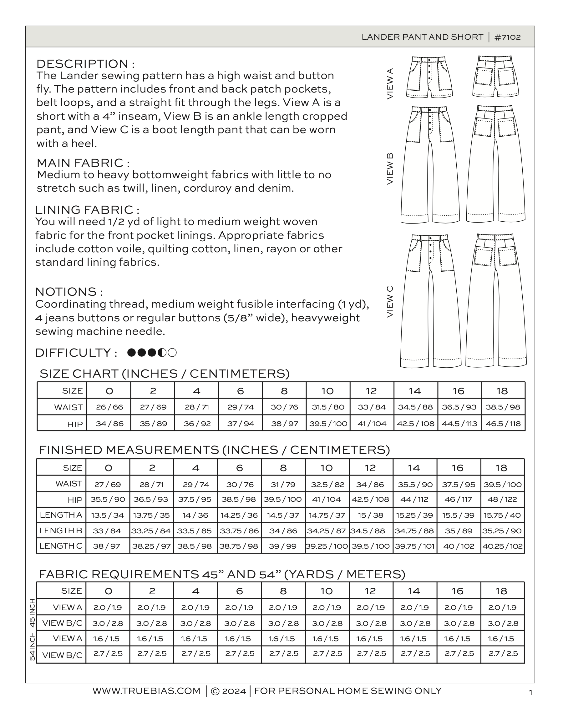 True Bias Lander Pant and Short