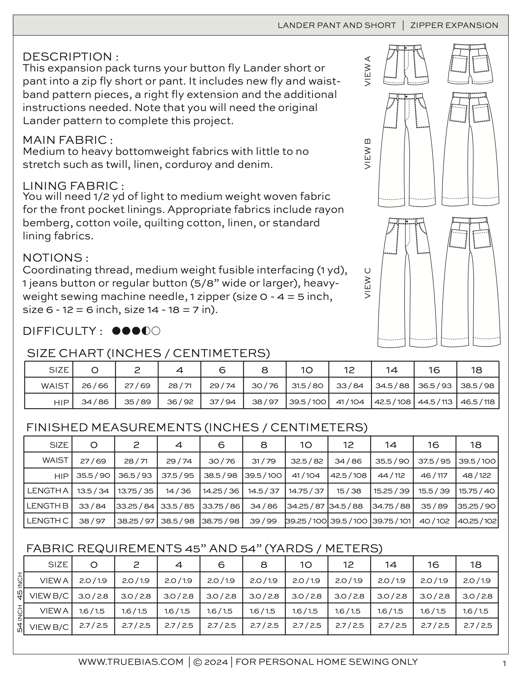 True Bias Lander Zipper Expansion Pack