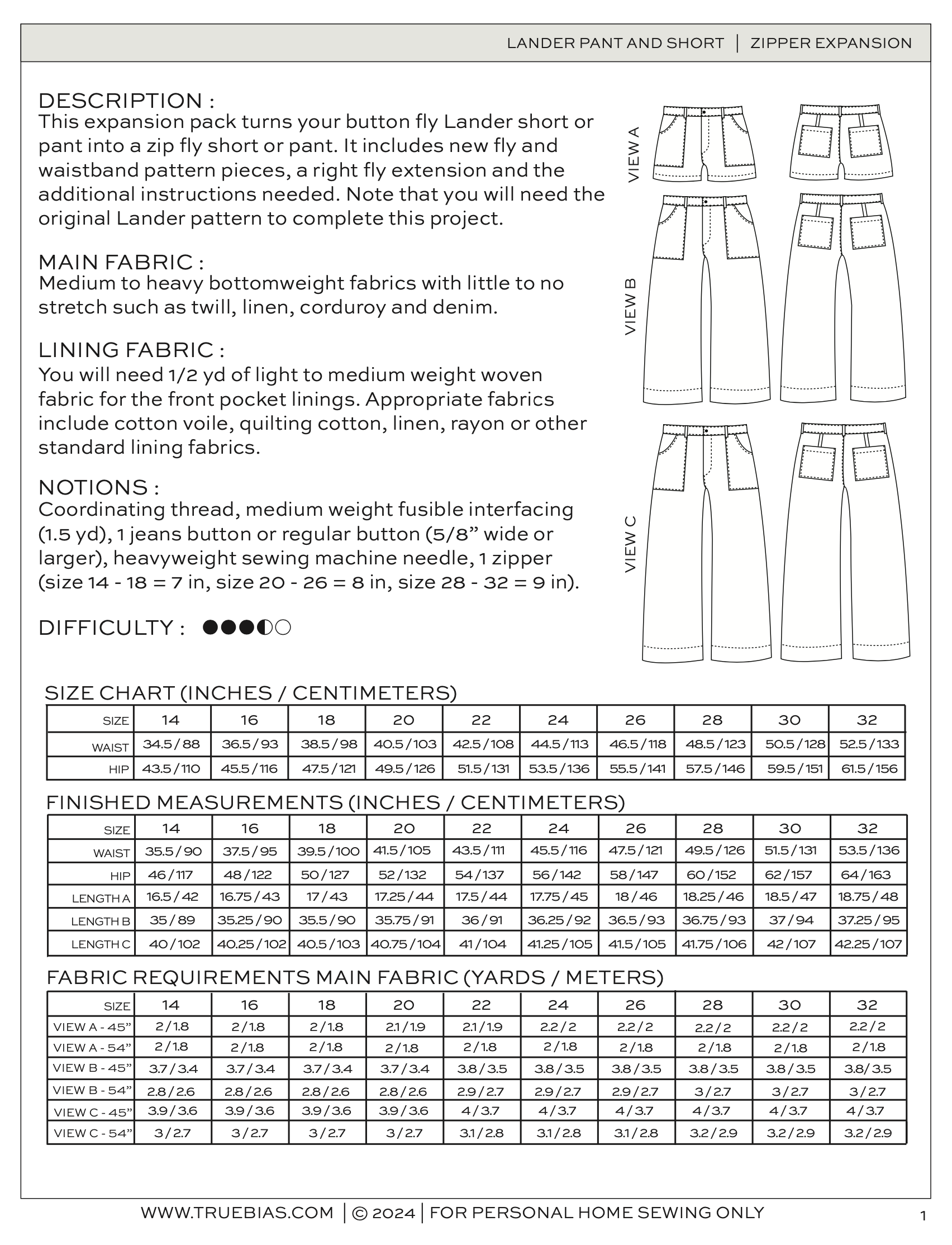 True Bias Lander Zipper Expansion Pack