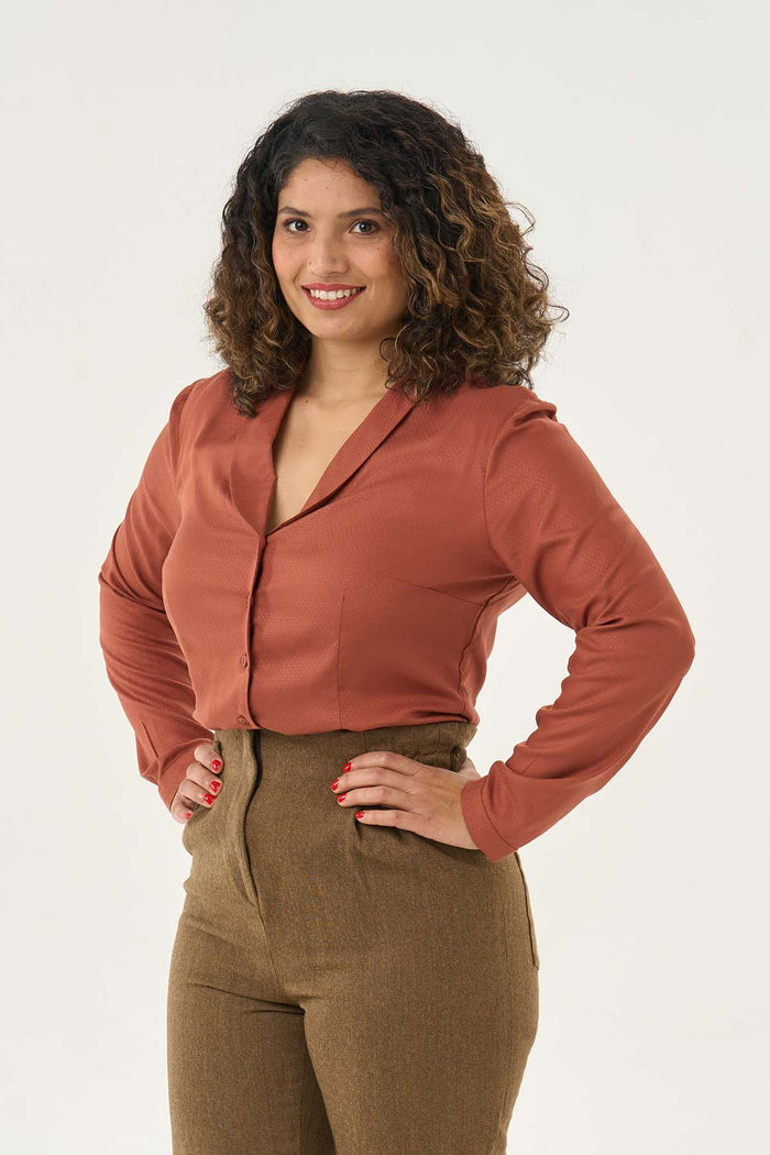 Lilian Drawstring Blouse - Taupe