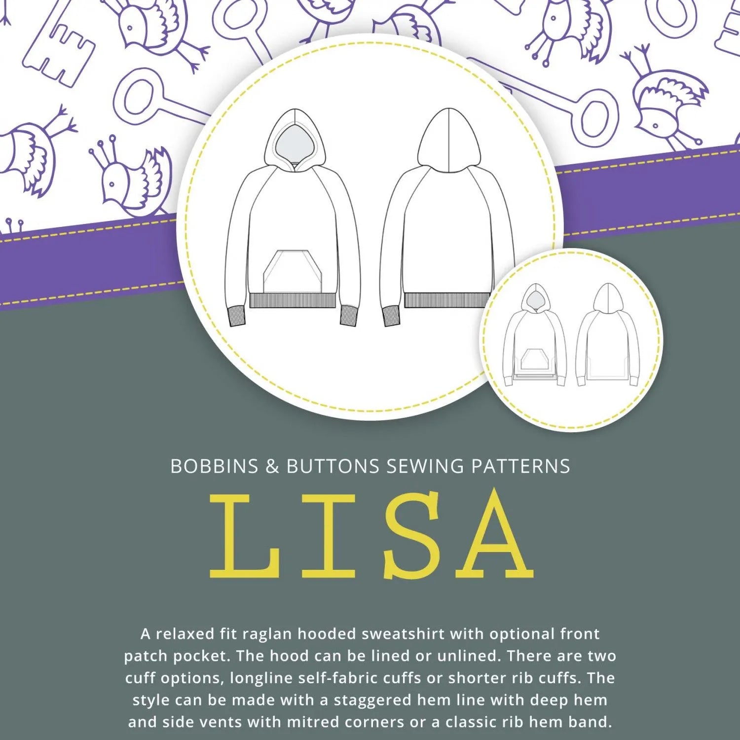 Bobbins and Buttons Lisa Hoodie