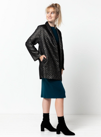 Patron Couture Veste Loren Style Arc - Tailles 04-16, Col Châle Élégant Et Poches