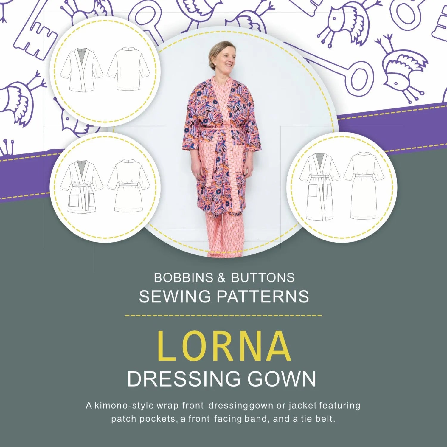 Bobbins and Buttons Lorna Dressing Gown or Jacket