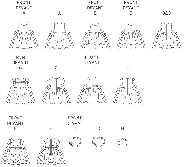 McCalls Babies' Dresses and Panties M6015