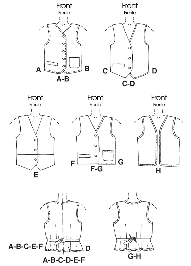 McCalls Unisex Vests M6228